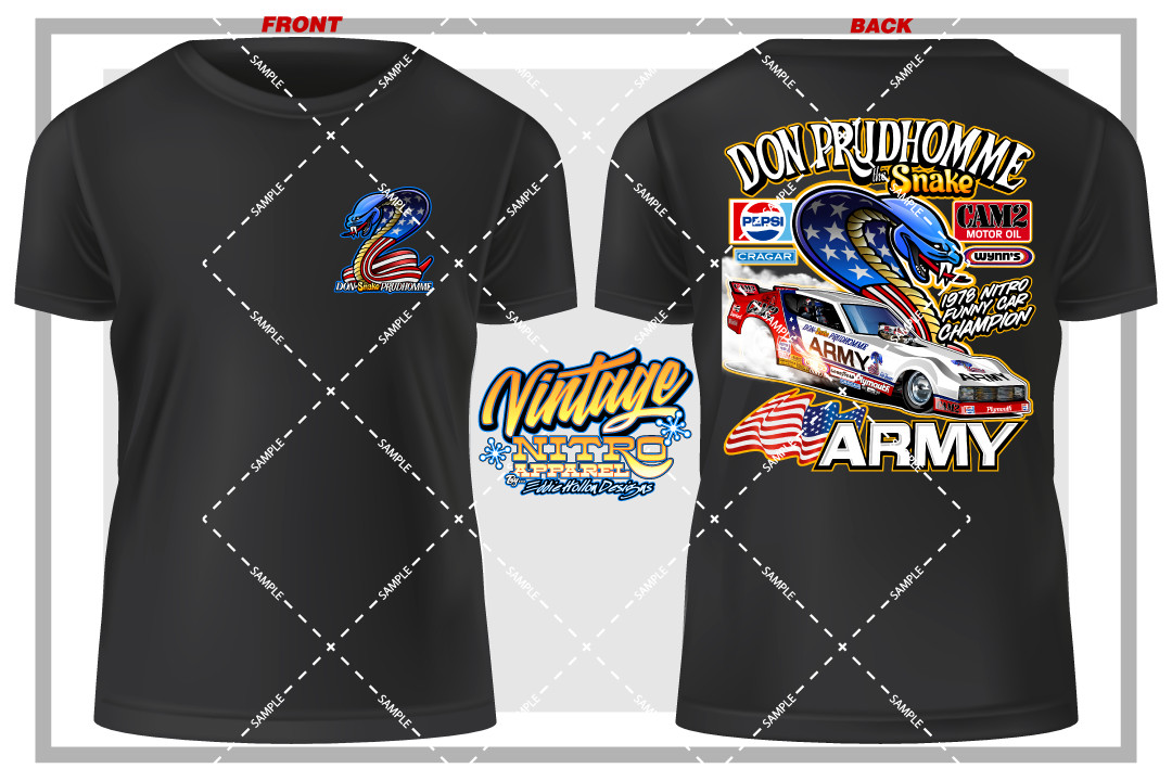 Don the SNAKE Prudhomme 1979 ARMY Arrow Vintage style T-Shirt (347) T-Shirt Don the SNAKE Prudhomme 1979 ARMY Arrow Vintage style T-Shirt (347) T-Shirt
