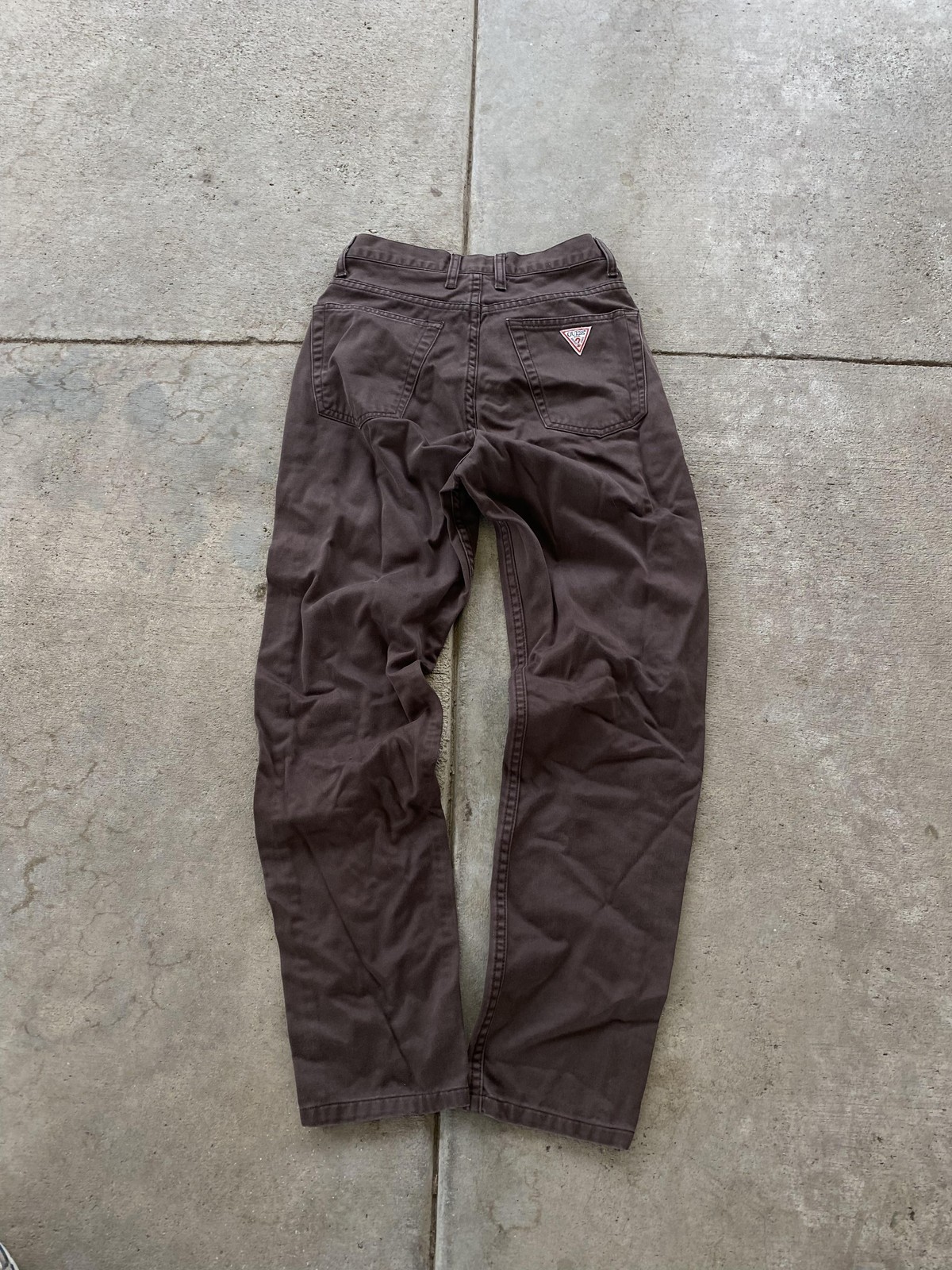 Vintage Guess Jeans Womens 27 Brown Straight Y2k Leg 100% Cotton Y2K Denim Pants