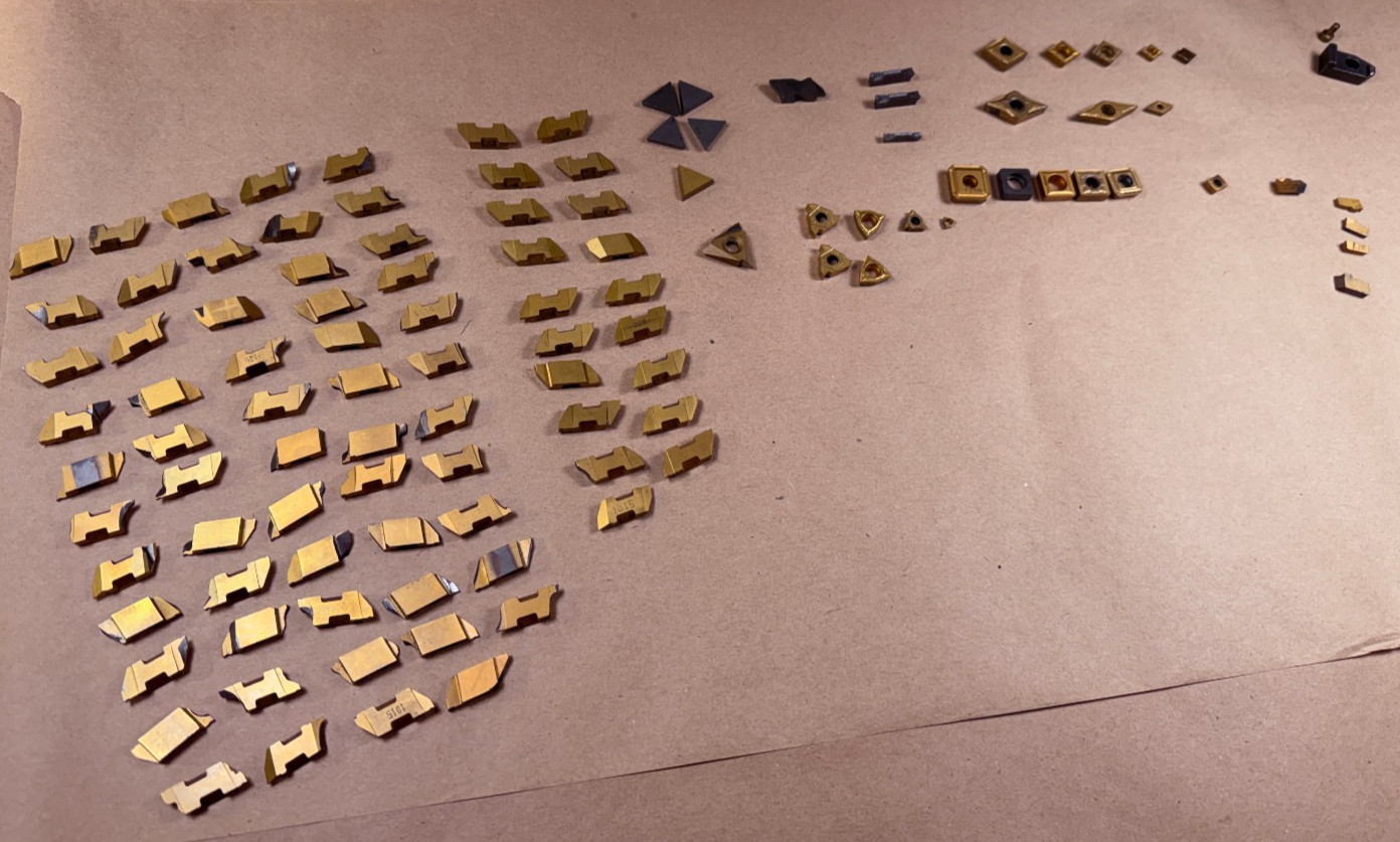 LARGE LOT CARBIDE INDEXABLE LATHE  INSERTS Some New - Some 1/2 Used  - OVER 100