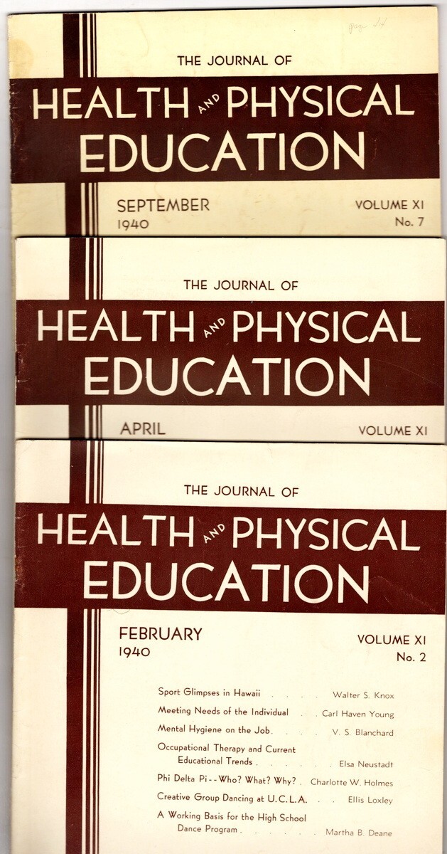 The Journal Of Health And Pysical Education, Volume X issues: 2,4,7,8,9,10; 1940