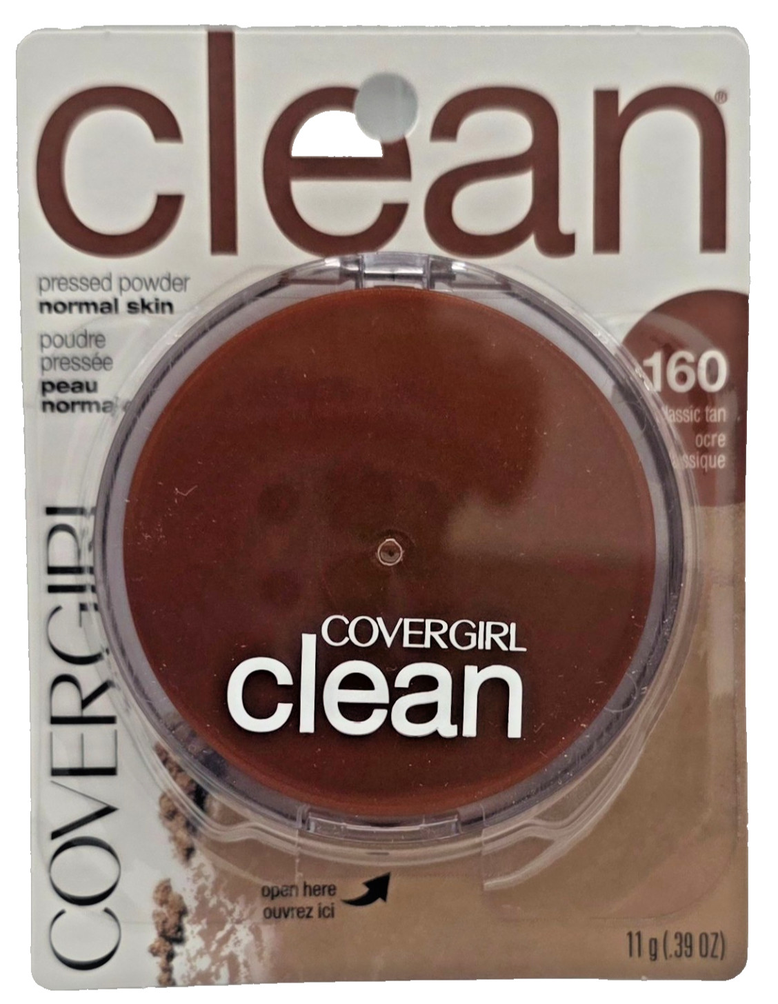 NEW CoverGirl Clean Pressed Powder -160 Classic Tan 0.39 oz NEW CoverGirl Clean Pressed Powder -160 Classic Tan 0.39 oz