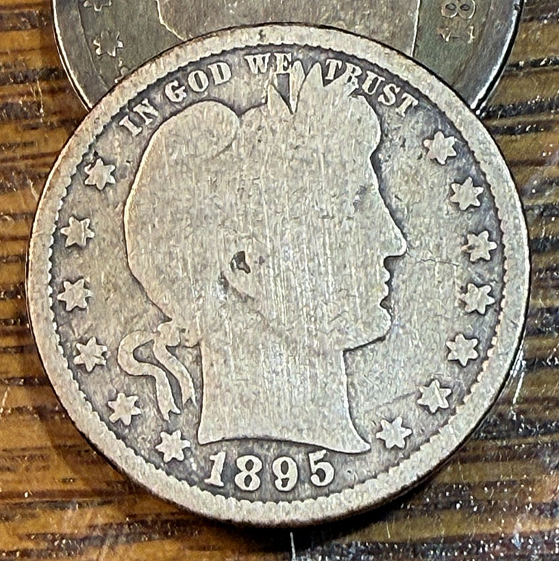 1895-S Barber Quarter Nice Original Good+ Below Greysheet CHRC