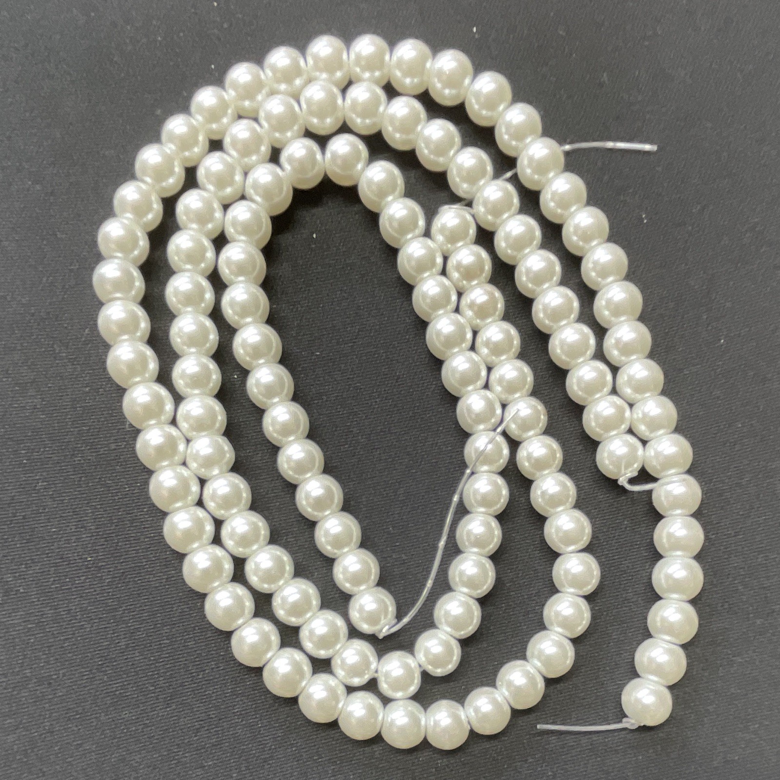 White Pearl Round Bead Strand Smooth 8mm Center-Drilled - Qty 10 2-pks White Pearl Round Bead Strand Smooth 8mm Center-Drilled - Qty 10 2-pks