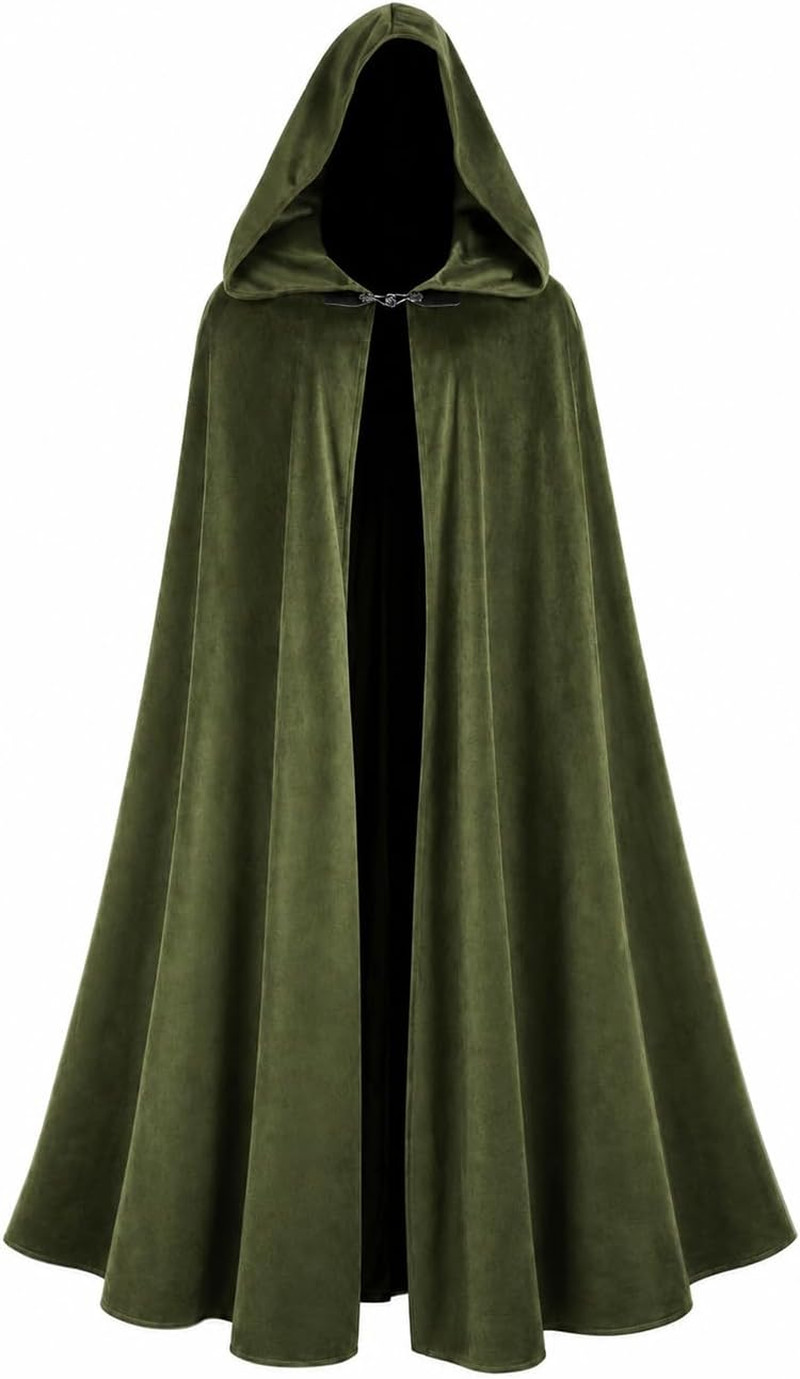 Medieval Cloak with Hood, Renaissance Halloween Hooded Cape