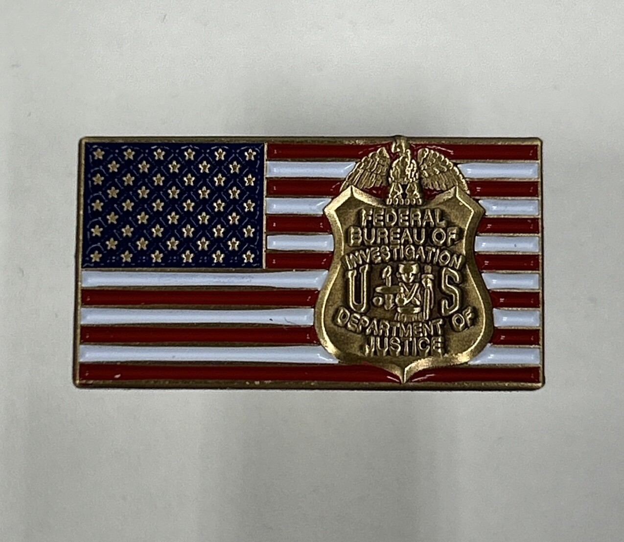 FBI Federal Bureau of Investigation Flag & Badge Lapel Pin