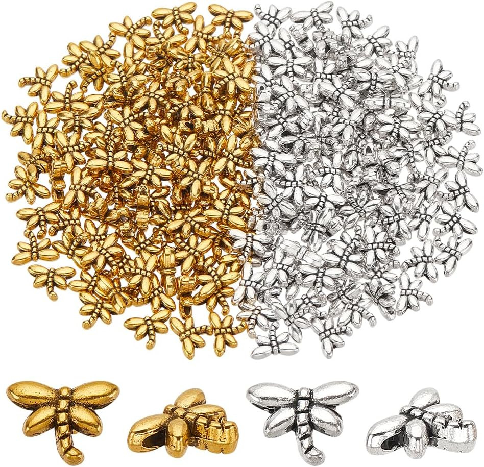 200Pcs Antique Spacer Beads Metal Dragonfly Beads Tibetan Sliver 200Pcs Antique Spacer Beads Metal Dragonfly Beads Tibetan Sliver