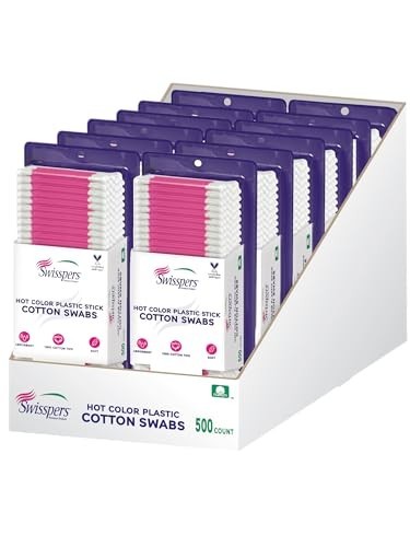 Hot Color Cotton Swabs 6000 Count Double-Sided Makeup Cleaning Craft Use