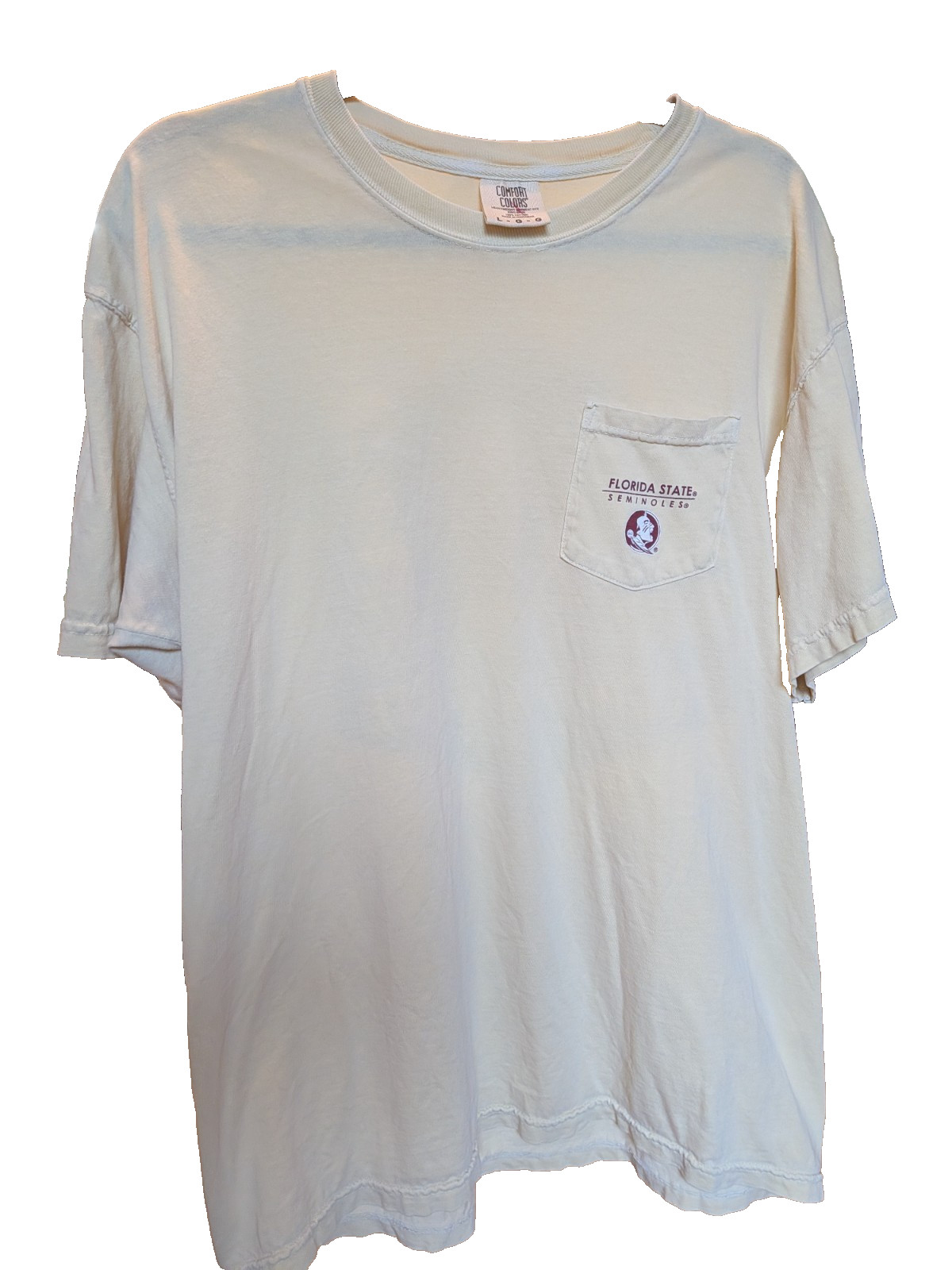 FSU Florida State Seminoles Pocket T-Shirt Comfort Colors Sunset Palms Size Larg FSU Florida State Seminoles Pocket T-Shirt Comfort Colors Sunset Palms Size Larg