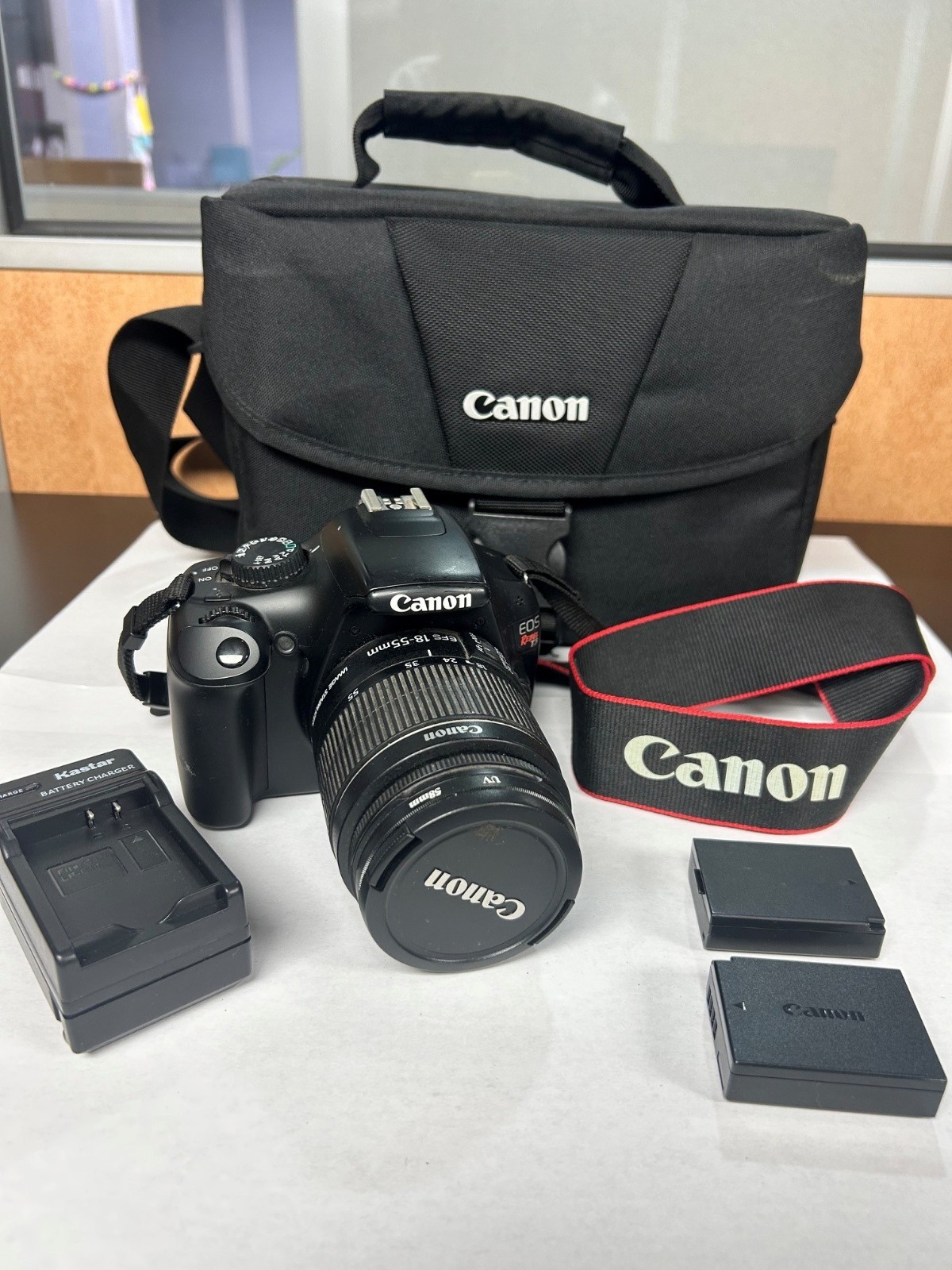 Canon EOS Rebel T3 W 18-- 55mm Camera Lens + Accessories + Bag