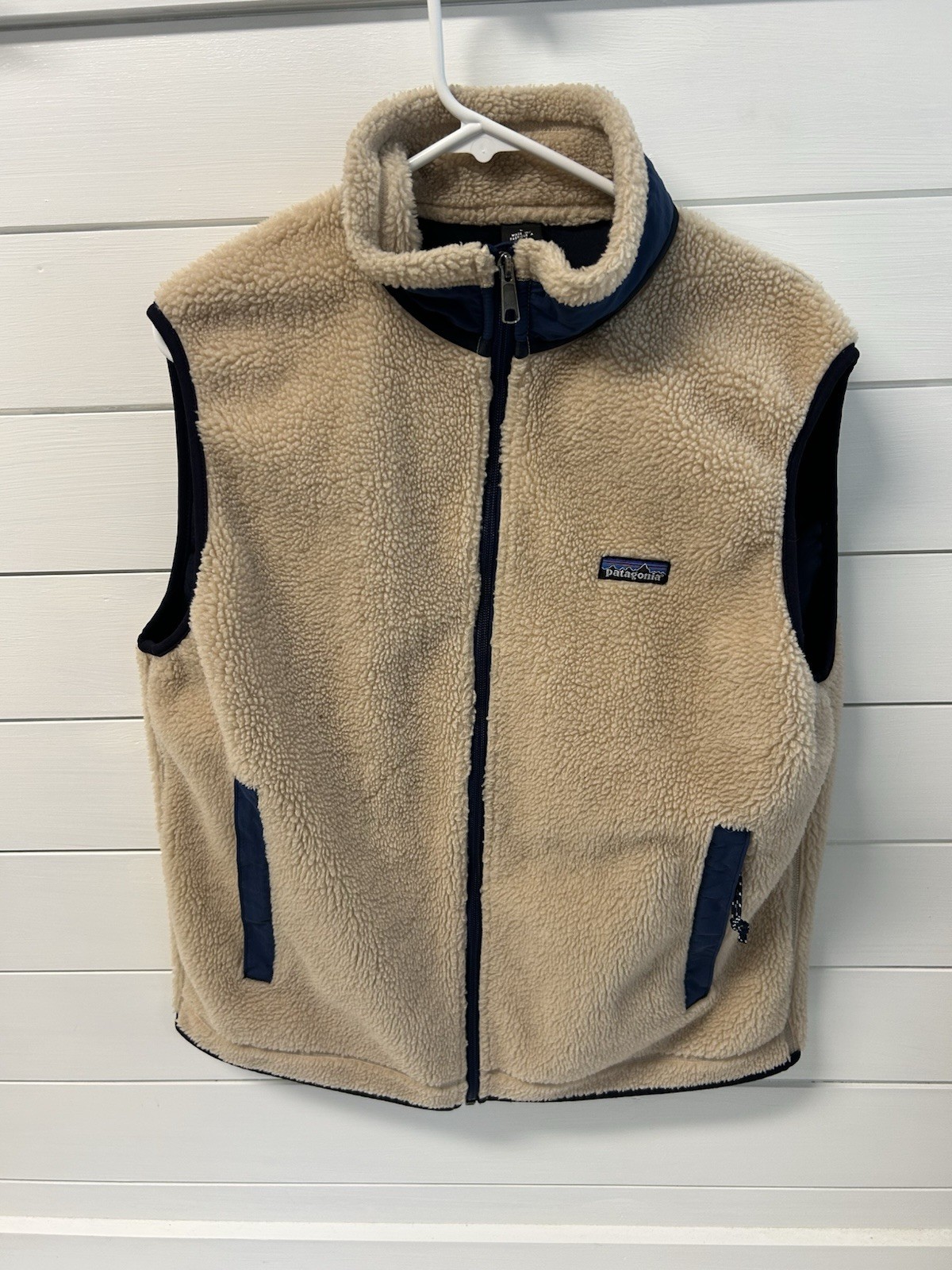 Vintage 90s Patagonia Retro X Deep Pile Oatmeal Fleece Vest Jacket Mens Large Vintage 90s Patagonia Retro X Deep Pile Oatmeal Fleece Vest Jacket Mens Large