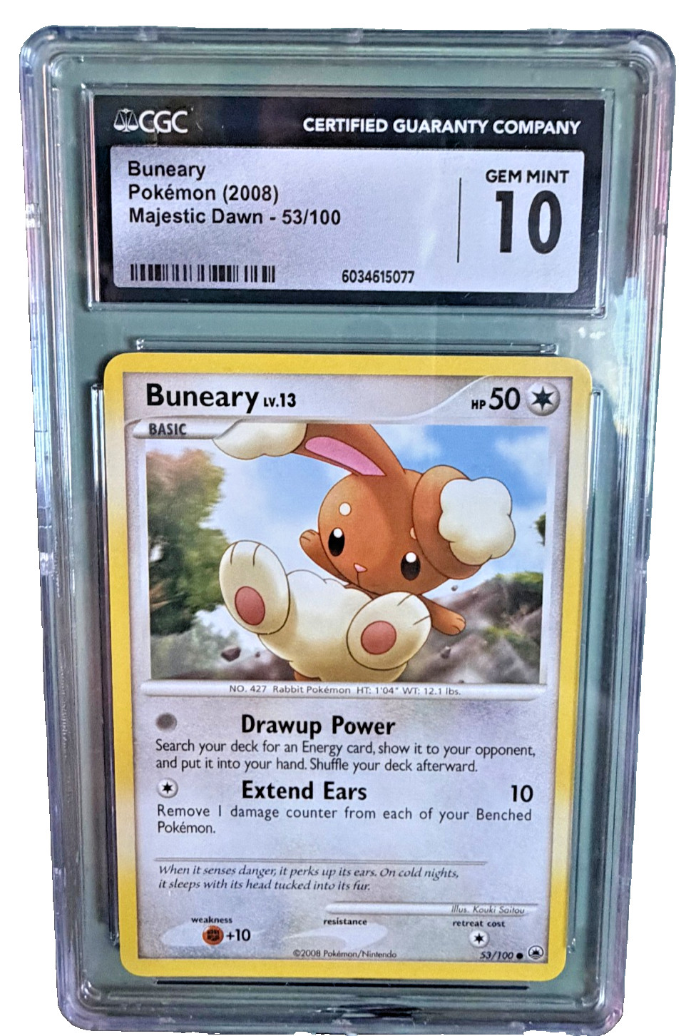 2008 Pokemon Majestic Dawn Buneary 53/100 CGC 10