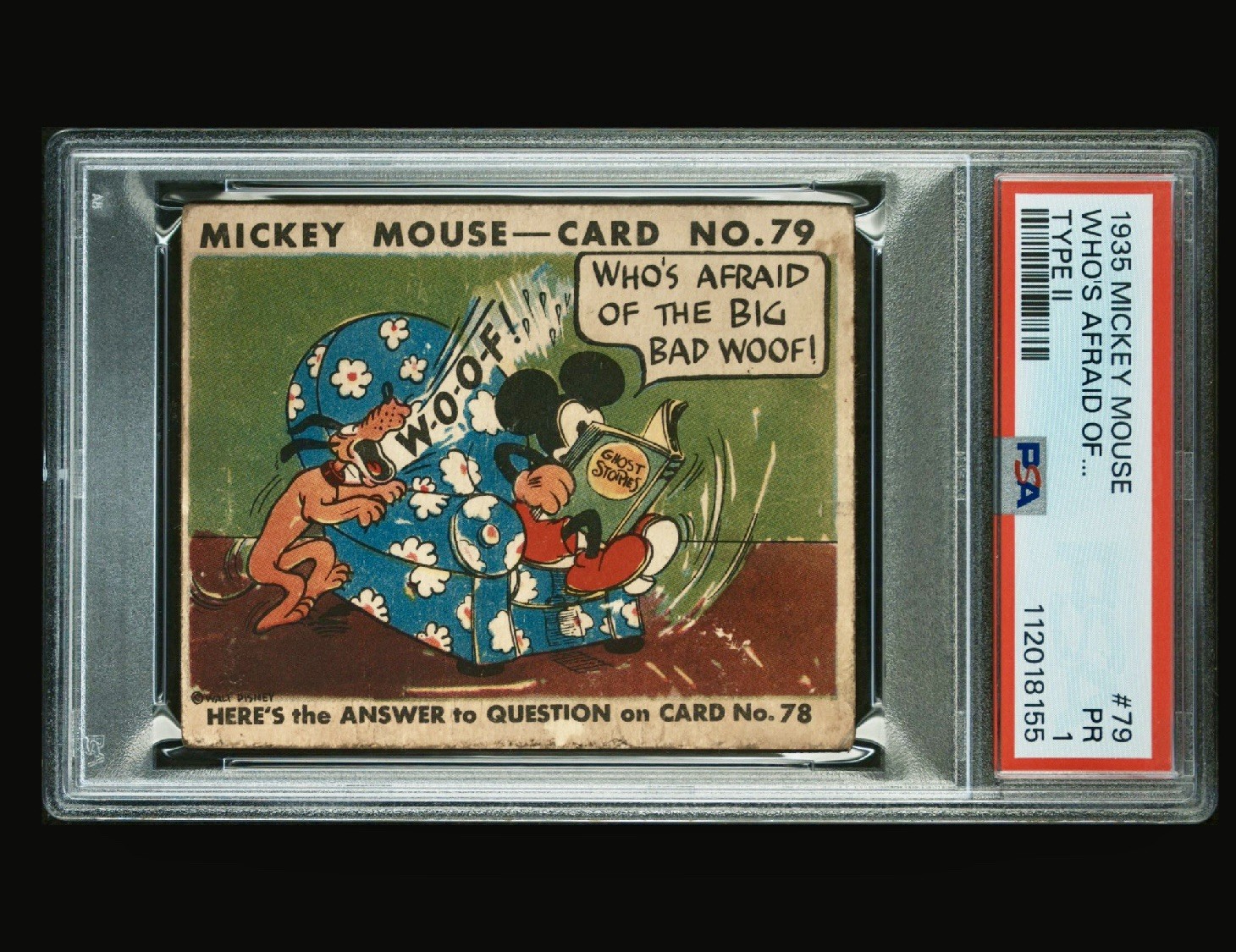 1935 Mickey Mouse Gum Card R89 TYPE 2 - #70- RARE - PSA 1 - Whos Afraid… 1935 Mickey Mouse Gum Card R89 TYPE 2 - #70- RARE - PSA 1 - Whos Afraid…