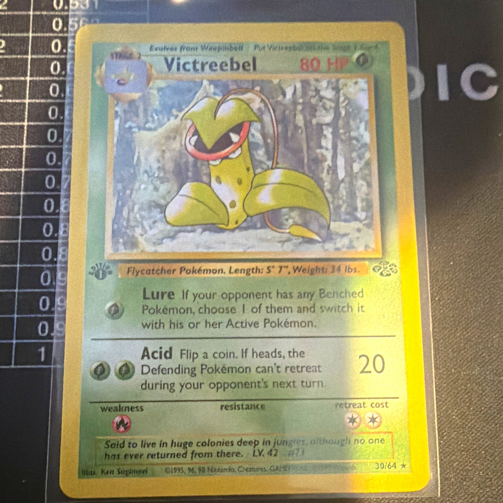 The Pokémon Company Victreebel 30/64 Jungle Regular 1st 🥇 edition EN 1999 80 HP