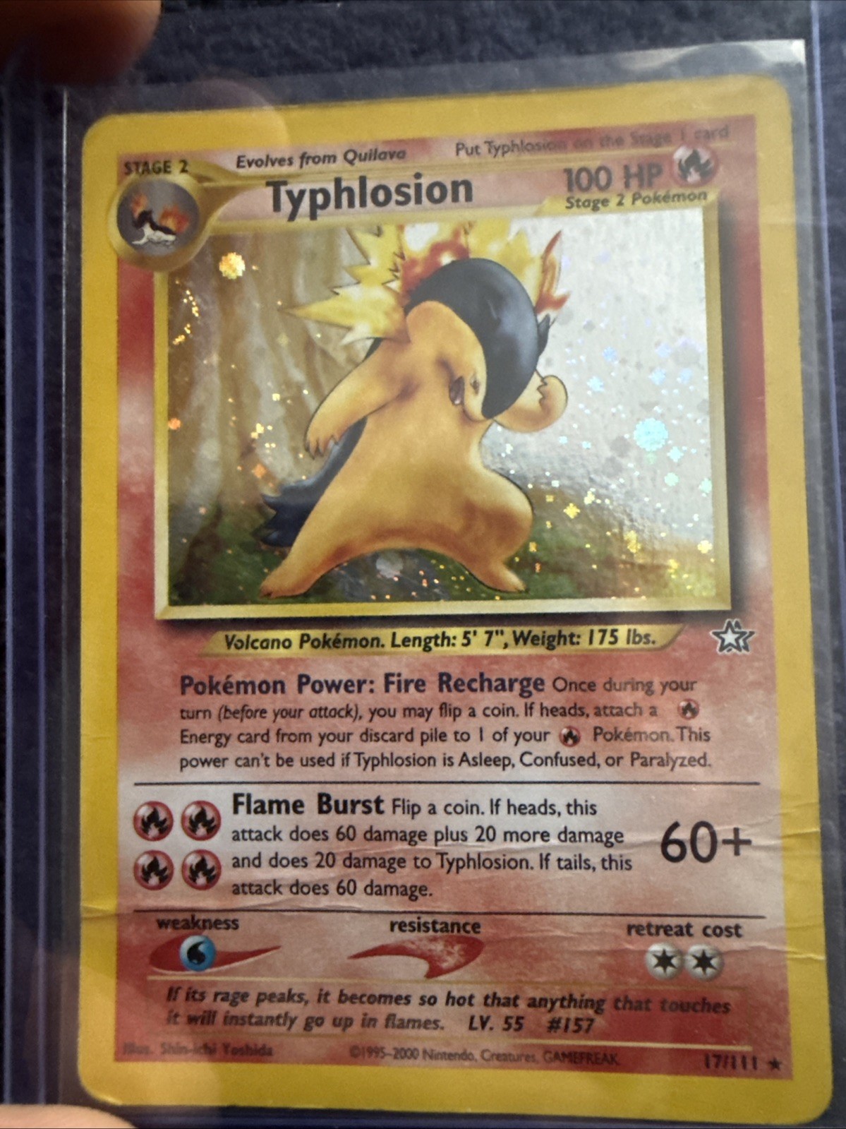 Rare Swirl Holo Typhlosion 17/111 Neo Genesis Rare Swirl Holo Typhlosion 17/111 Neo Genesis