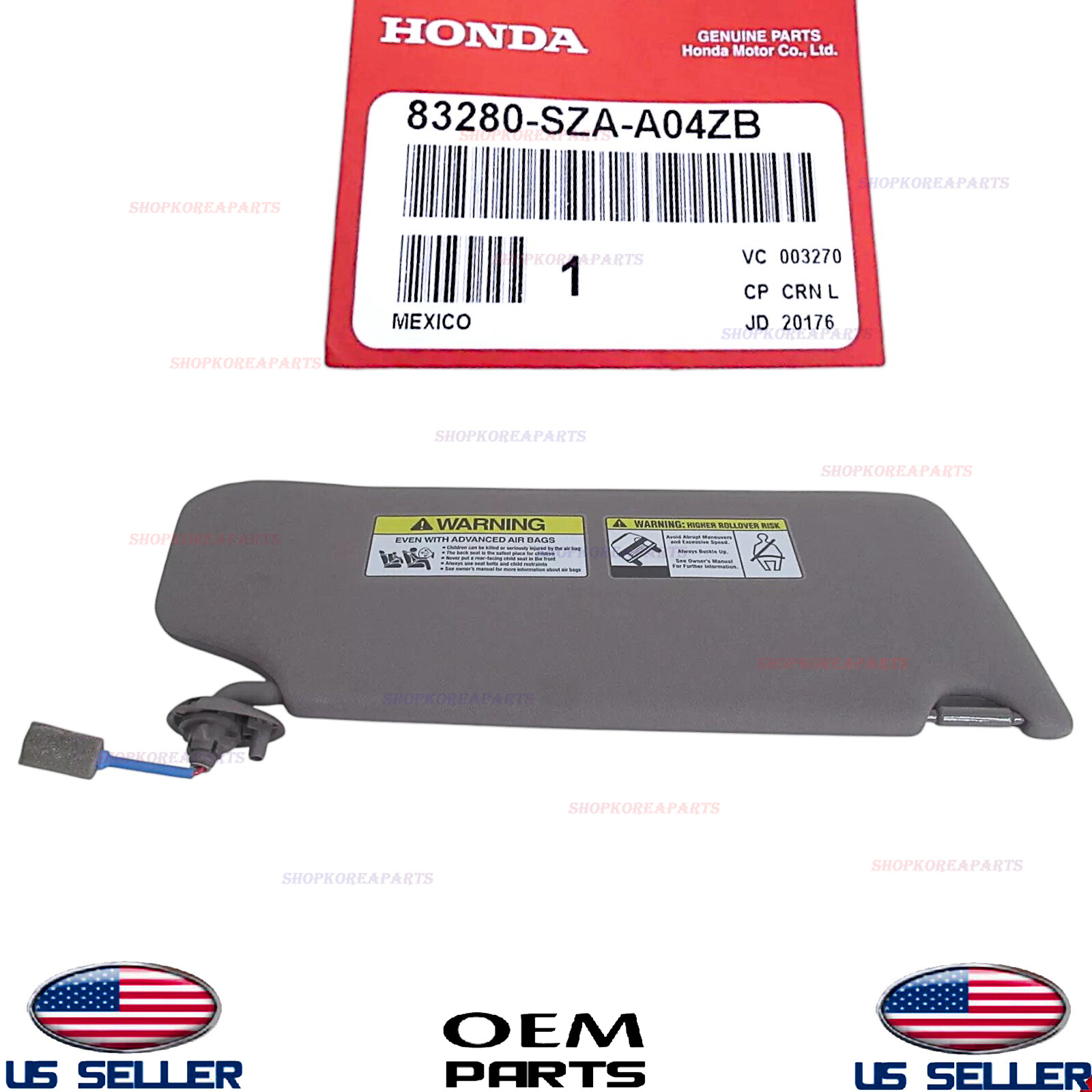 Genuine OEM Sun Visor ATLAS GRAY Front Left Driver Side Honda Pilot 2013-2015