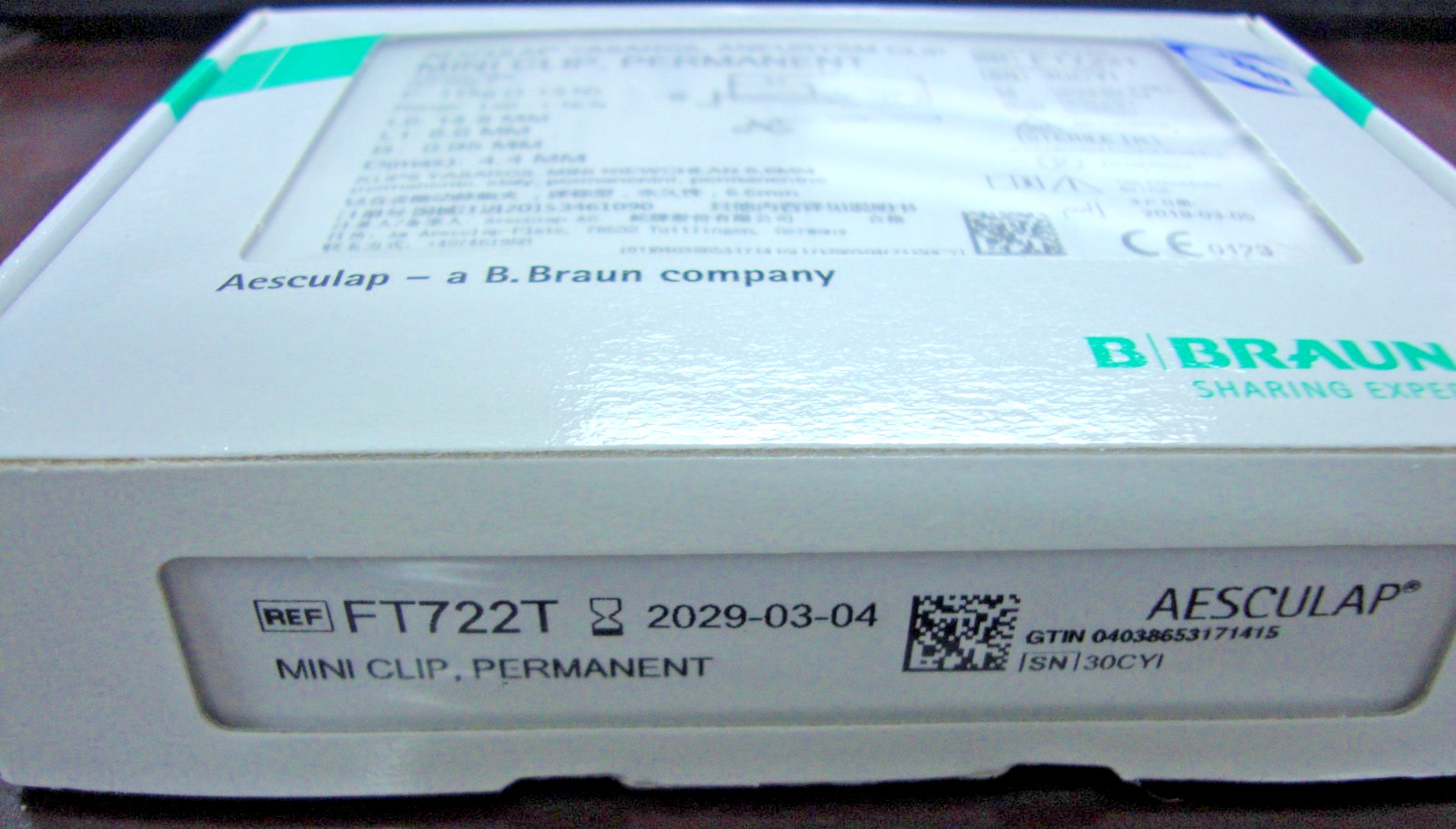 Aesculap Yasargil, Aneurysm Clip, Standard, Permanent, Titanium - FT722T