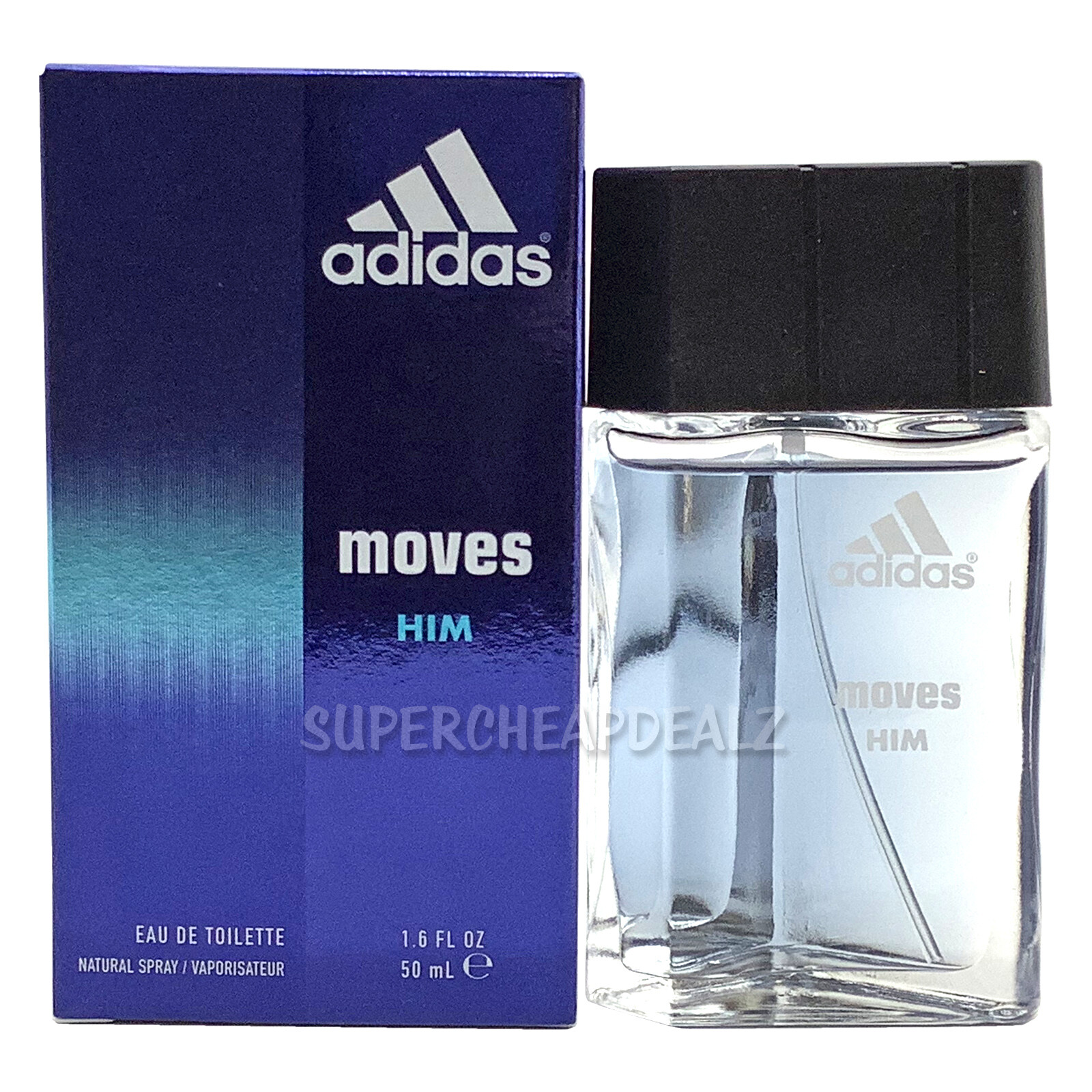 Adidas Moves for Him 1.6 oz EDT Spray for Men NIB 100% AUTHENTIC