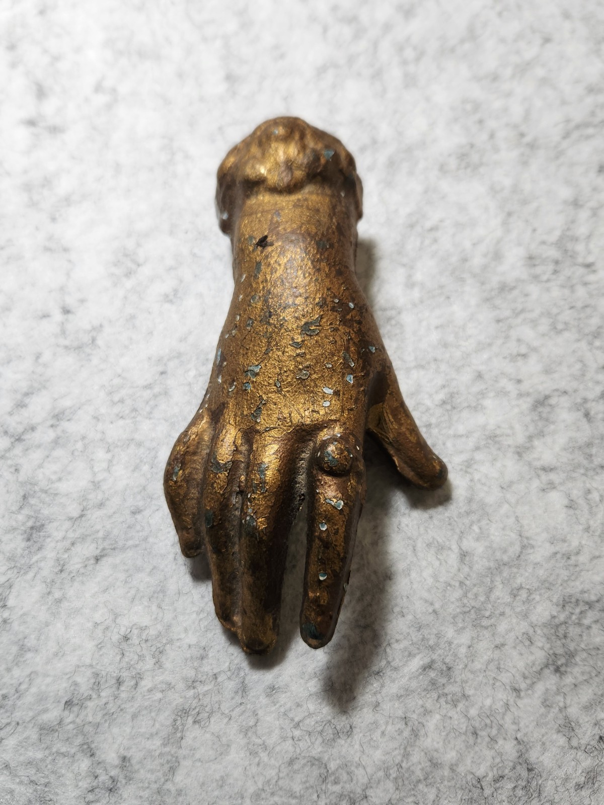 ANTIQUE VICTORIAN CAST IRON HAND SCUPLTURE PAPERWEIGHT