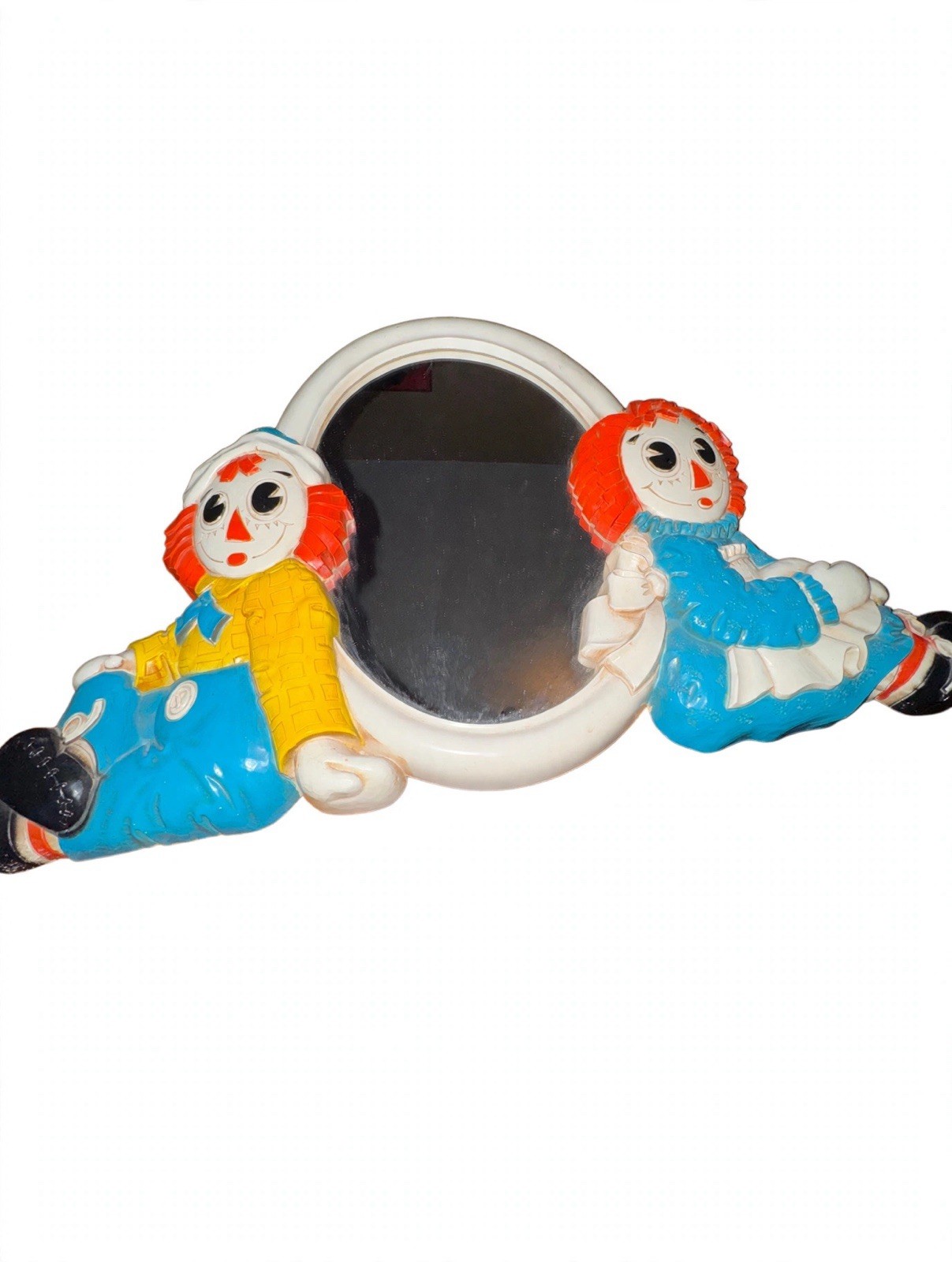 Vintage 1977 Raggedy Ann & Andy Mirror Wall Mounted, Bobbs-Merrill Co. 20x13 Vintage 1977 Raggedy Ann & Andy Mirror Wall Mounted, Bobbs-Merrill Co. 20x13