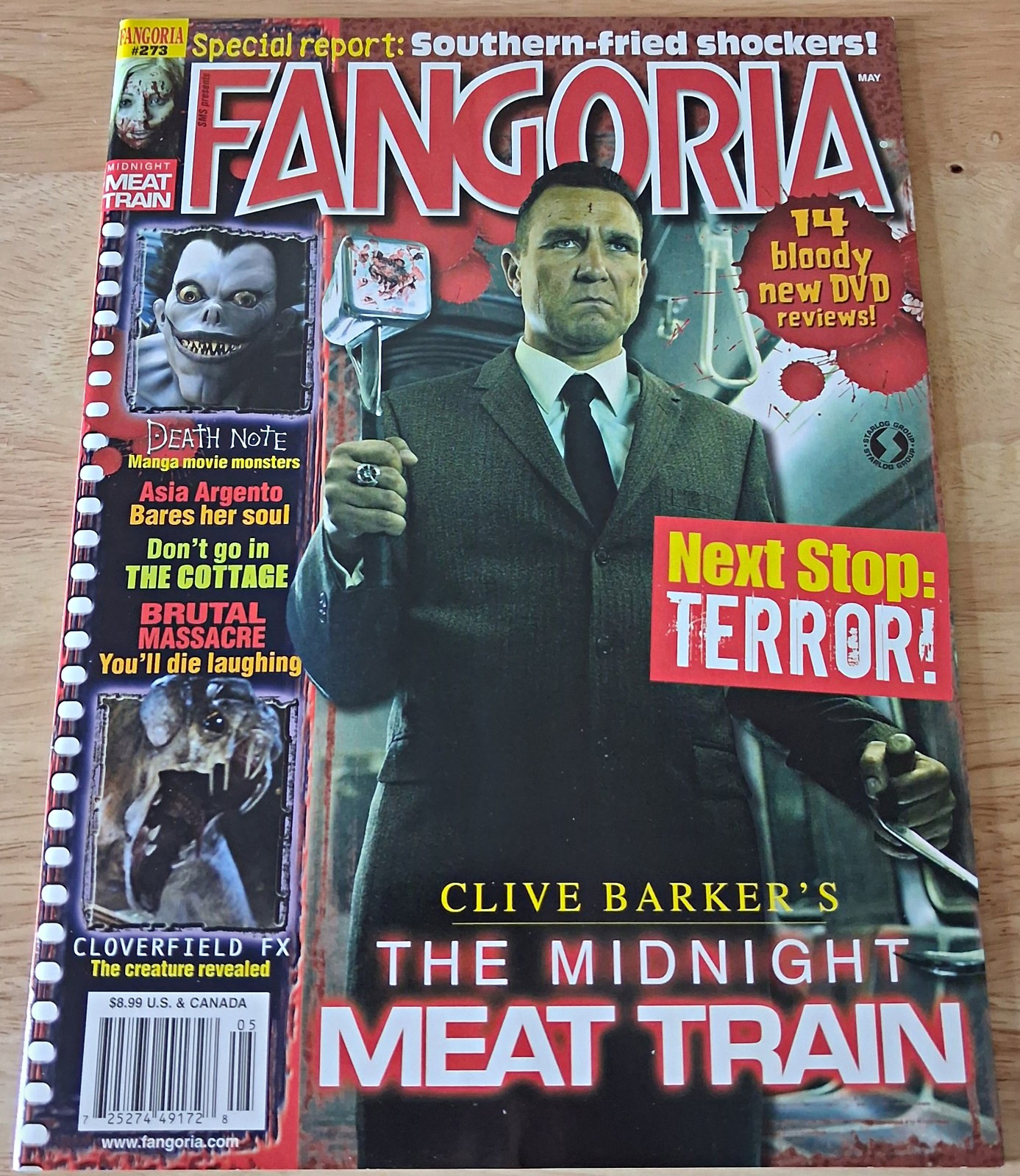 Fangoria Magazine May 2008 Issue 273 Clive Barker Midnight Meat Train Cover