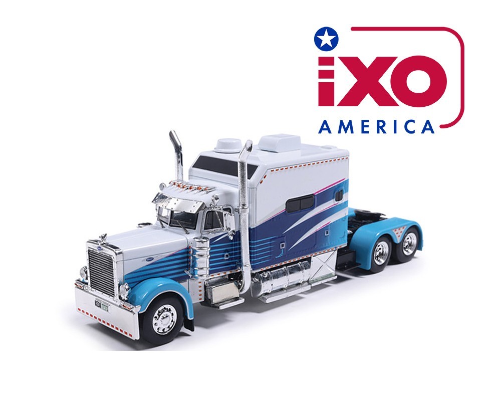 IXO Models Peterbilt 379 with Sleeper – Blue White U64TR0010 1/64