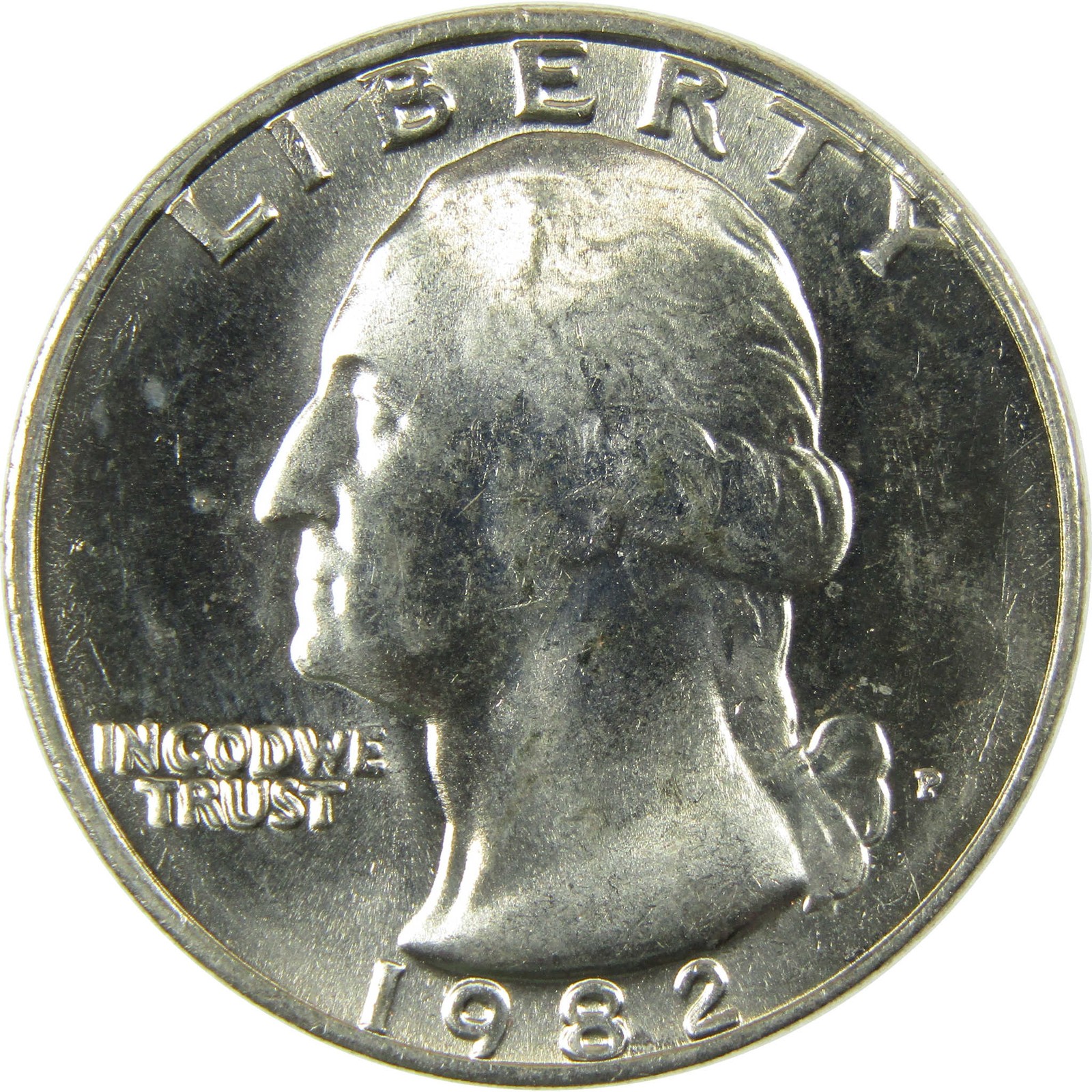 1982 P Washington Quarter Clad Uncirculated Mint State 25c Coin 1982 P Washington Quarter Clad Uncirculated Mint State 25c Coin