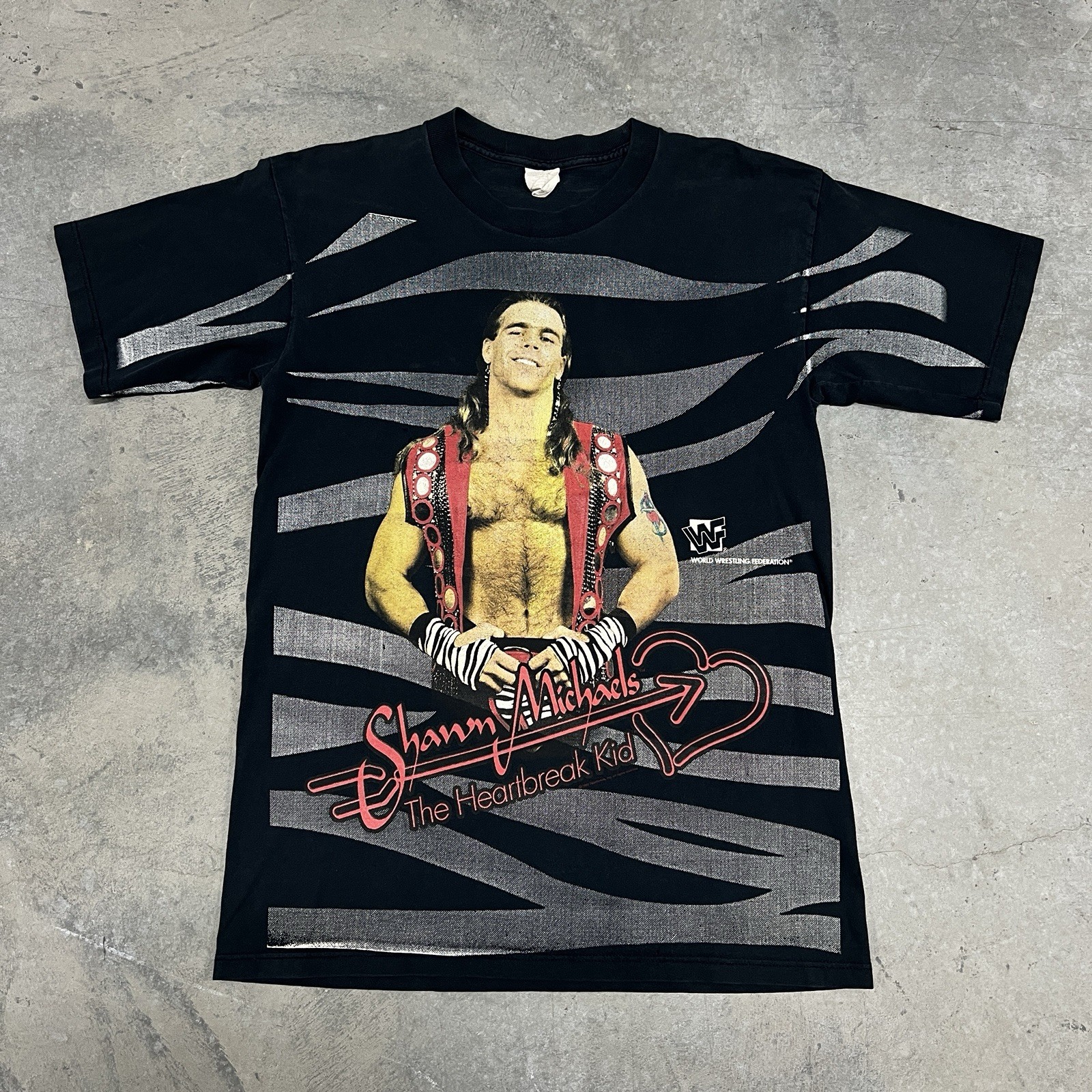 Vintage 1996 Shawn Michaels WWF Heartbreak Kid Zebra AOP 90’s WWE Shirt Medium