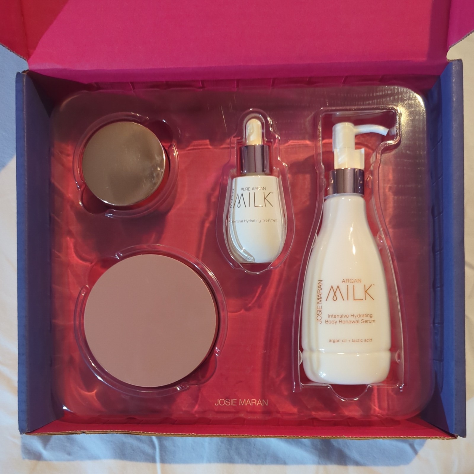 Josie Maran Pure Argan Milk Age Beautifully 4 pc  Anti-Aging Renewal Collection