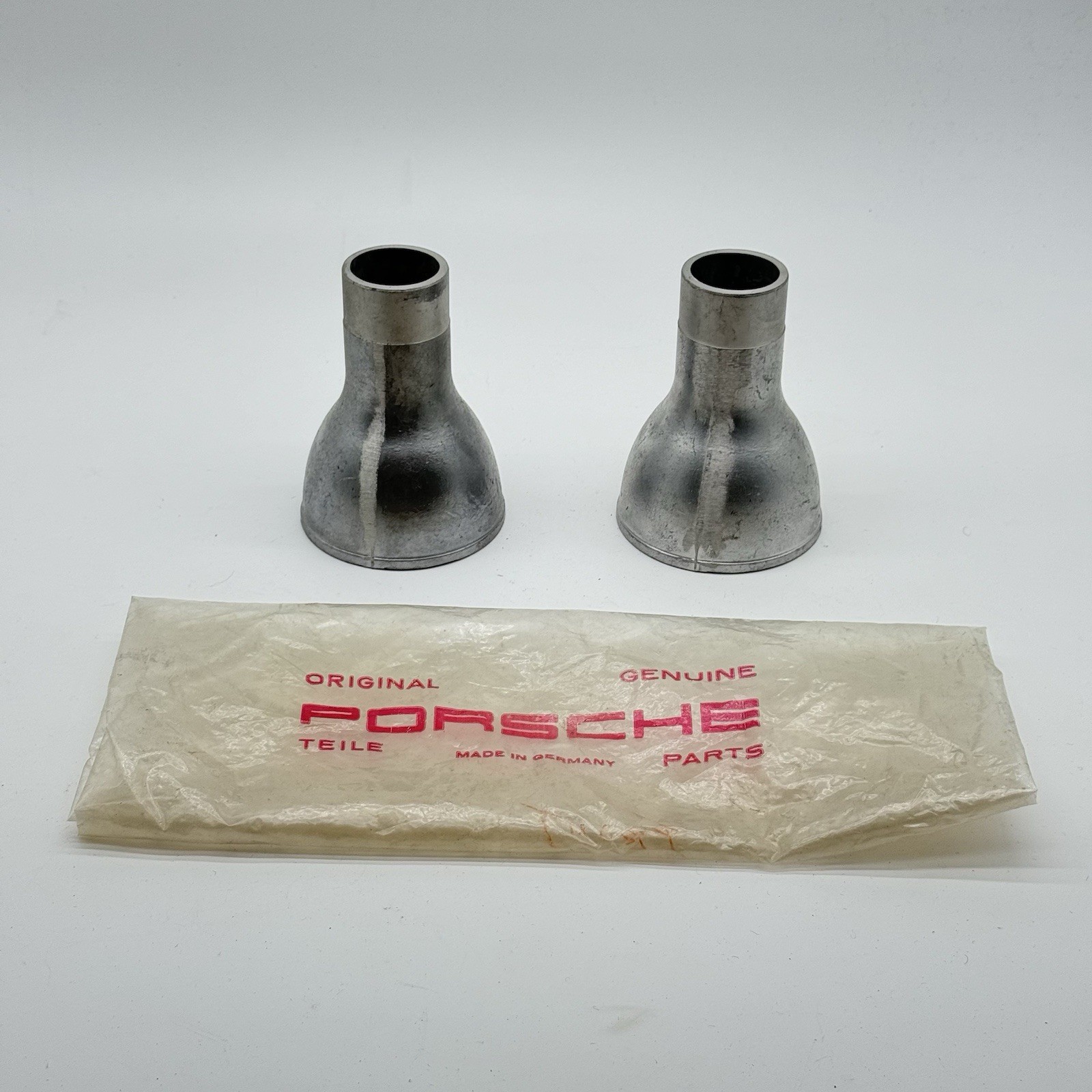 NOS Porsche 356 A Exhaust Muffler Funnel Set PAIR Genuine