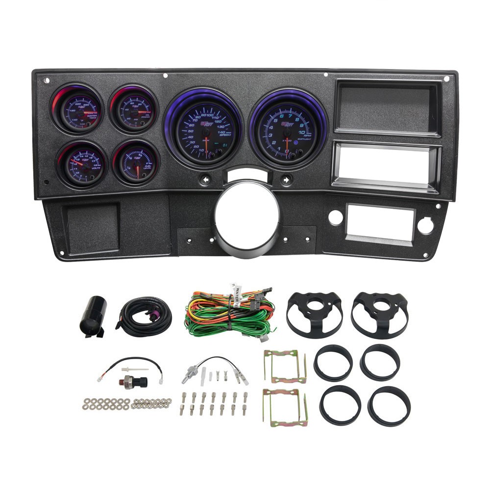 GlowShift 6 Gauge Set Dash Panel Cluster Pod Fits 73-87 Chevy C10, Tinted 7