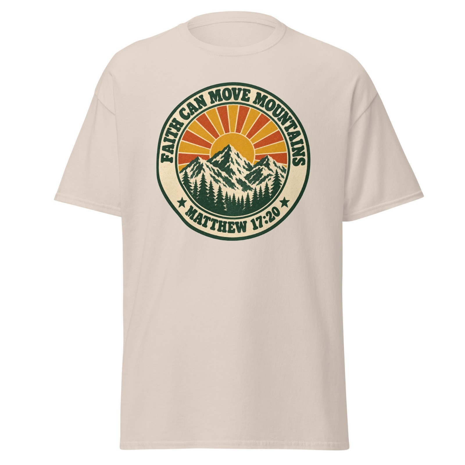 Retro 70s Faith Move Mountains Shirt Christian Vintage Apparel Gift For Him Her