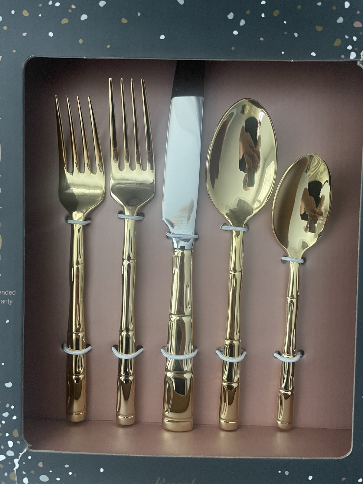 Wallace Bamboo 20 Pieces Flatware Service Set - Gold Plated. Brand New