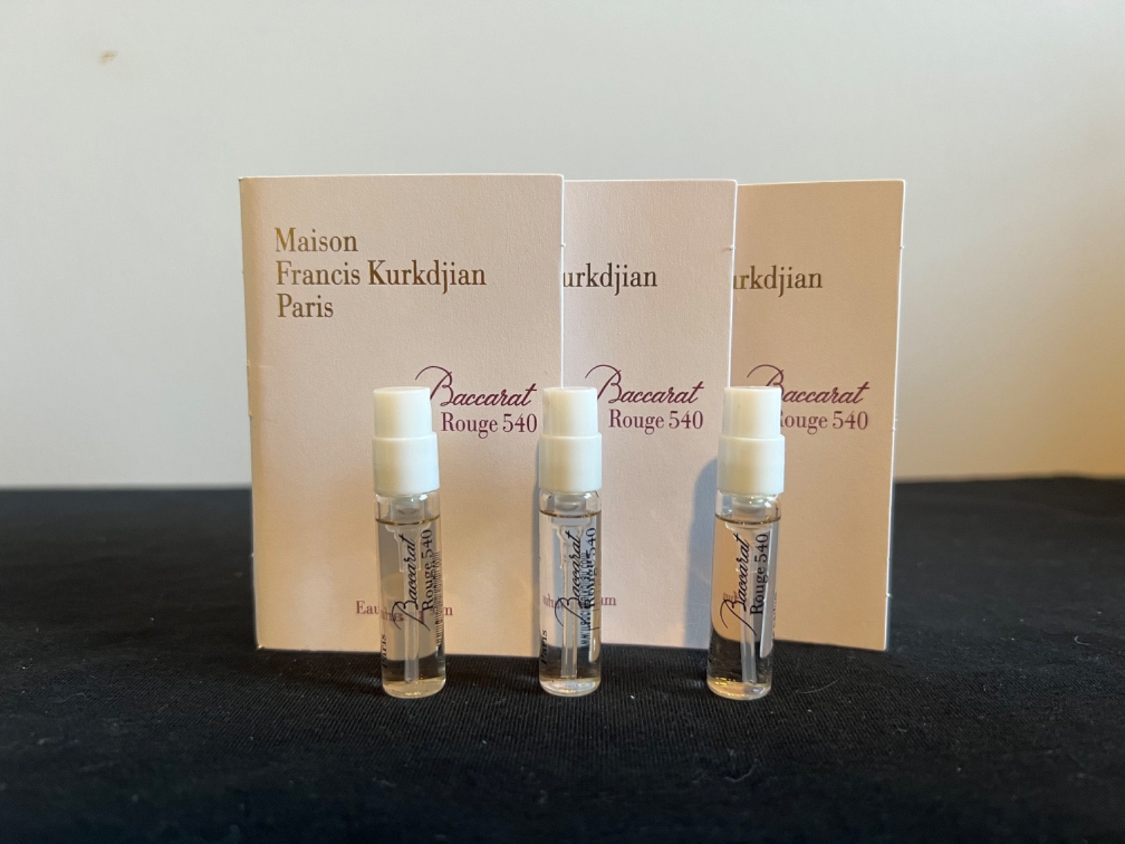 3 PCS MFK Baccarat Rouge 540 Eau de Parfum Sample - 1.5ml 