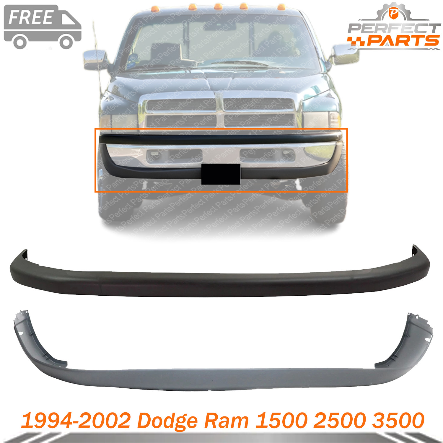 New Front Upper Lower Bumper Fascia For 1994-2001 Dodge Ram 1500 2500 New Front Upper Lower Bumper Fascia For 1994-2001 Dodge Ram 1500 2500