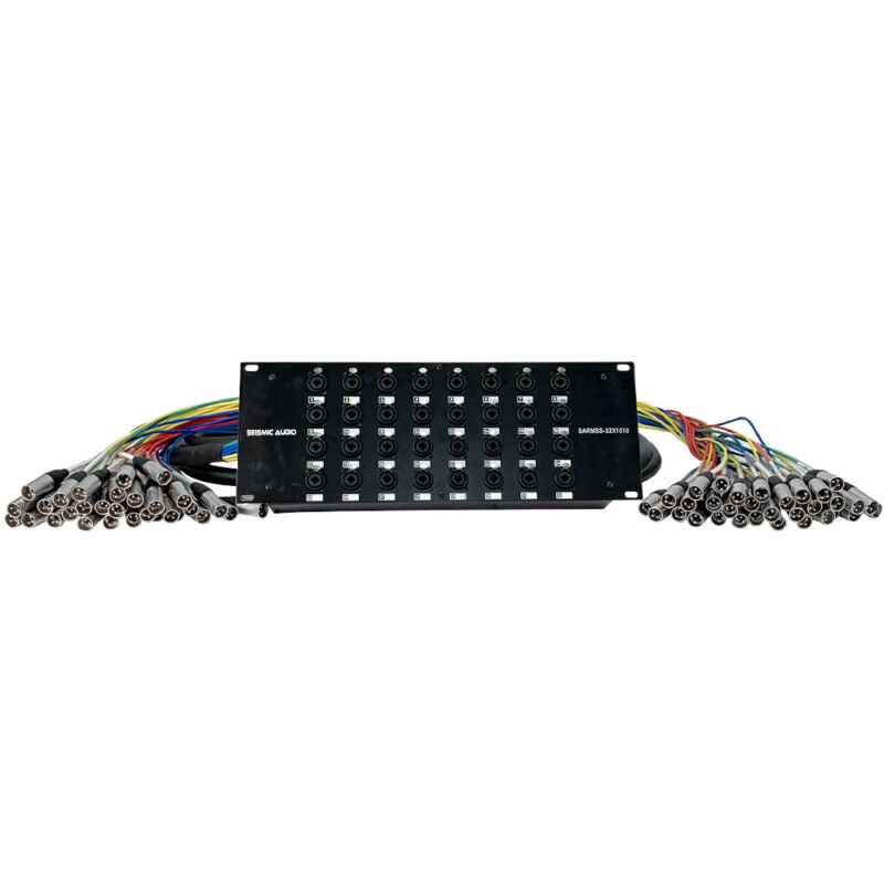 Seismic Audio 32 Channel XLR TRS Combo Splitter Snake Cable - two 10' XLR trunks