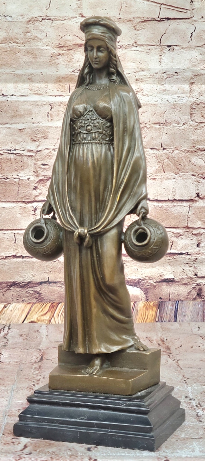 Vintage Dominique Alonzo Bronze Orientalist Sculpture “The Water Carrier” French