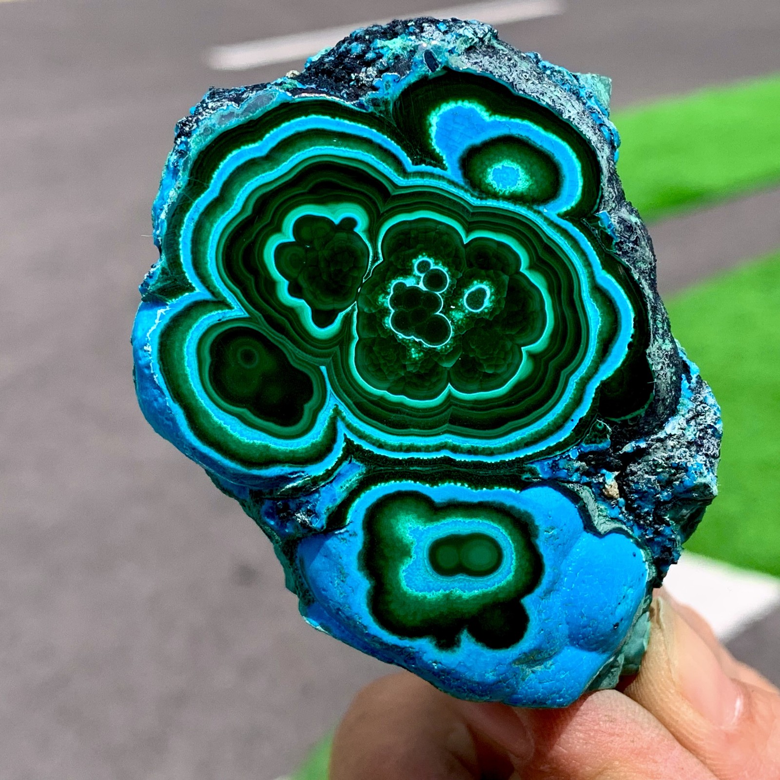 176G Natural Chrysocolla/Malachite transparent cluster rough mineral sample