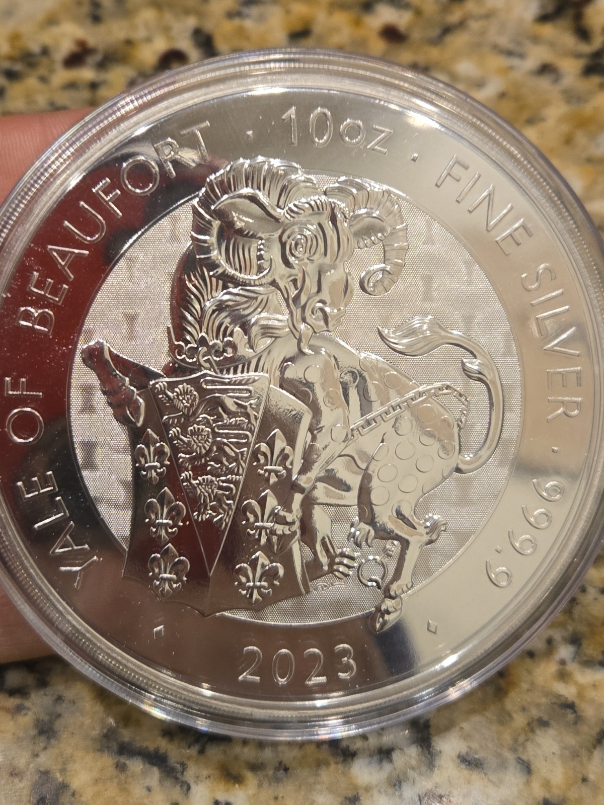 2023 U.K. 10 Pound 10 oz Silver Tudor Beast Yale of Beaufort Brilliant