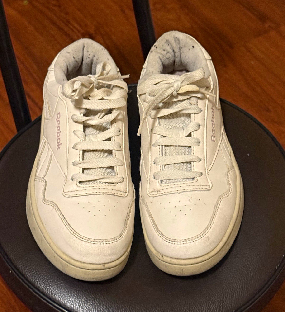Reebok White Lace-Up Low Top Athletic Sneaker, Solid, Unisex Adults