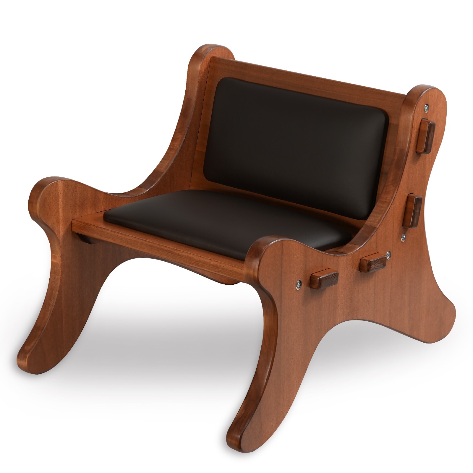 CONSDAN Kids Chair, USA Grown Hardwood Toddler Chairs w/ Leather Backrest & Seat