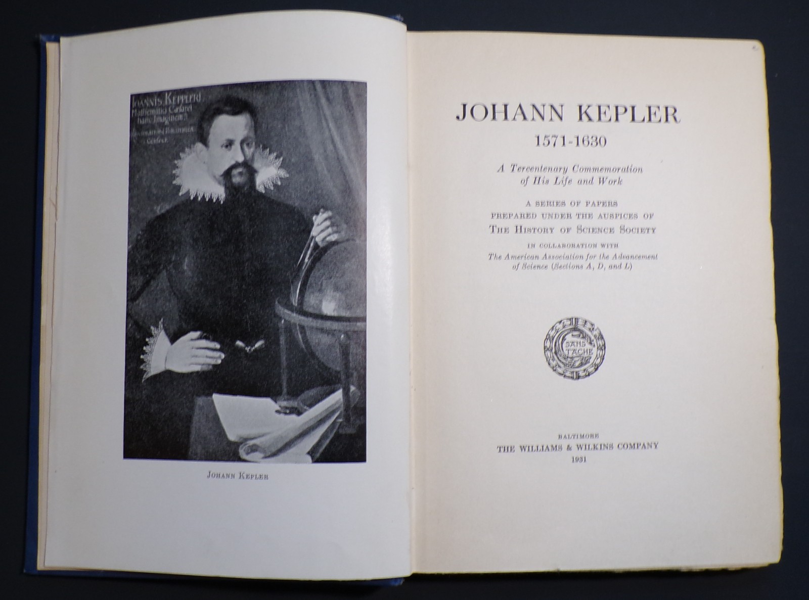 Rare Johann Kepler 1571-1630 1931 1st edition Hardcover Williams and Wilkins G Rare Johann Kepler 1571-1630 1931 1st edition Hardcover Williams and Wilkins G