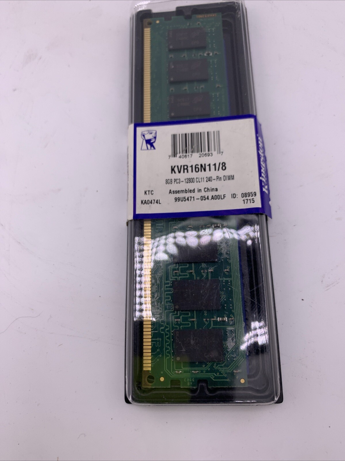 KINGSTON KVR16N11/8 8GB PC3-12800 CL11 240-Pin DIMM Memory Stick KINGSTON KVR16N11/8 8GB PC3-12800 CL11 240-Pin DIMM Memory Stick