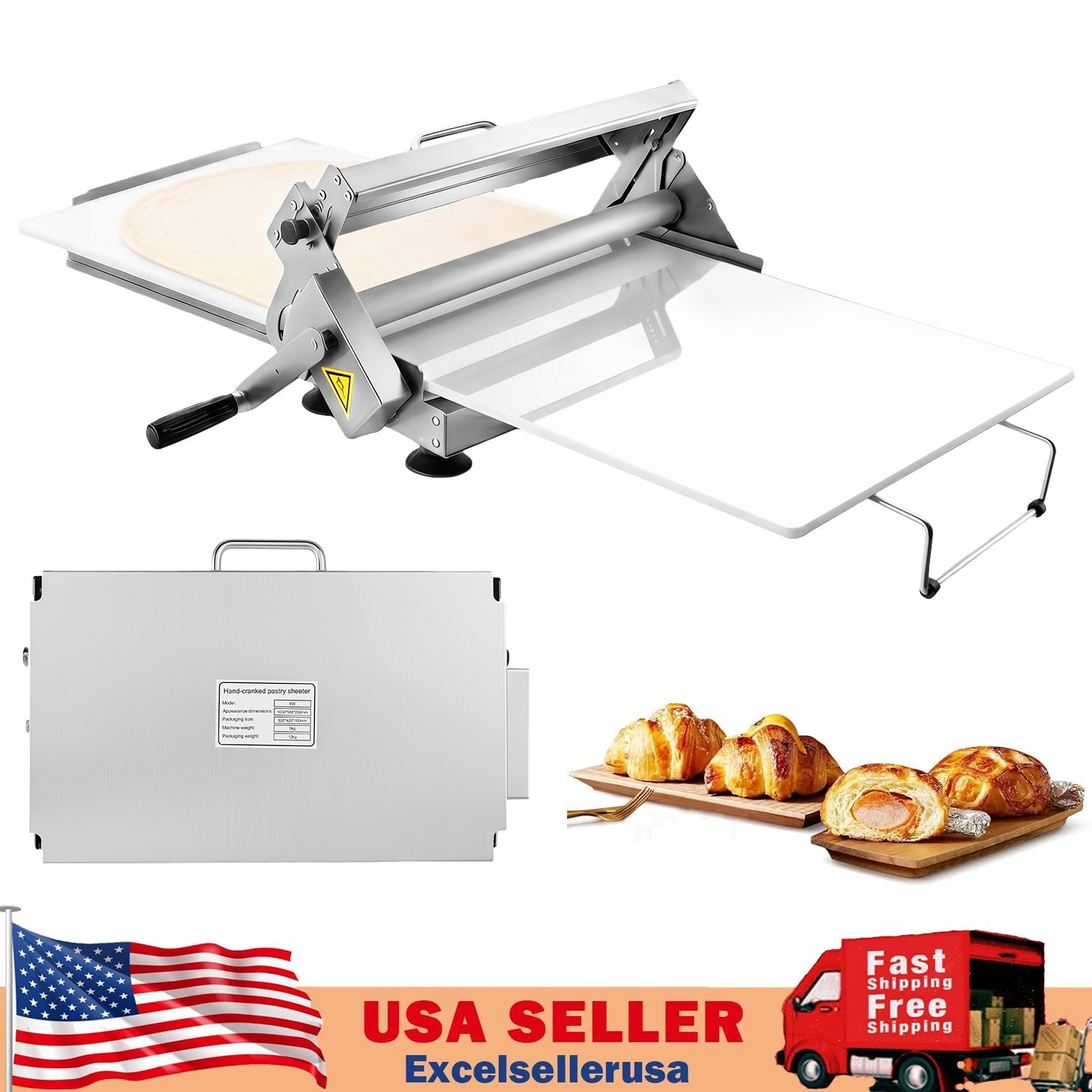0.2-27mm Croissant Dough Press Machine Manual Pastry Dough Sheeter Dough Roller 0.2-27mm Croissant Dough Press Machine Manual Pastry Dough Sheeter Dough Roller