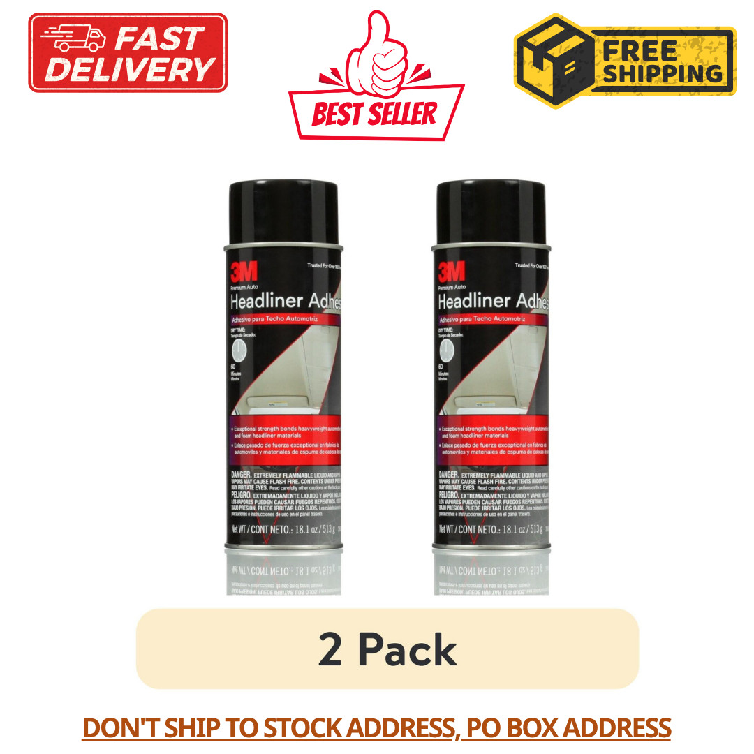 2 Pack 3M 38808 Headliner Spray Adhesive Fabric Foam Carpet Glue, 18.1 oz Cans 2 Pack 3M 38808 Headliner Spray Adhesive Fabric Foam Carpet Glue, 18.1 oz Cans