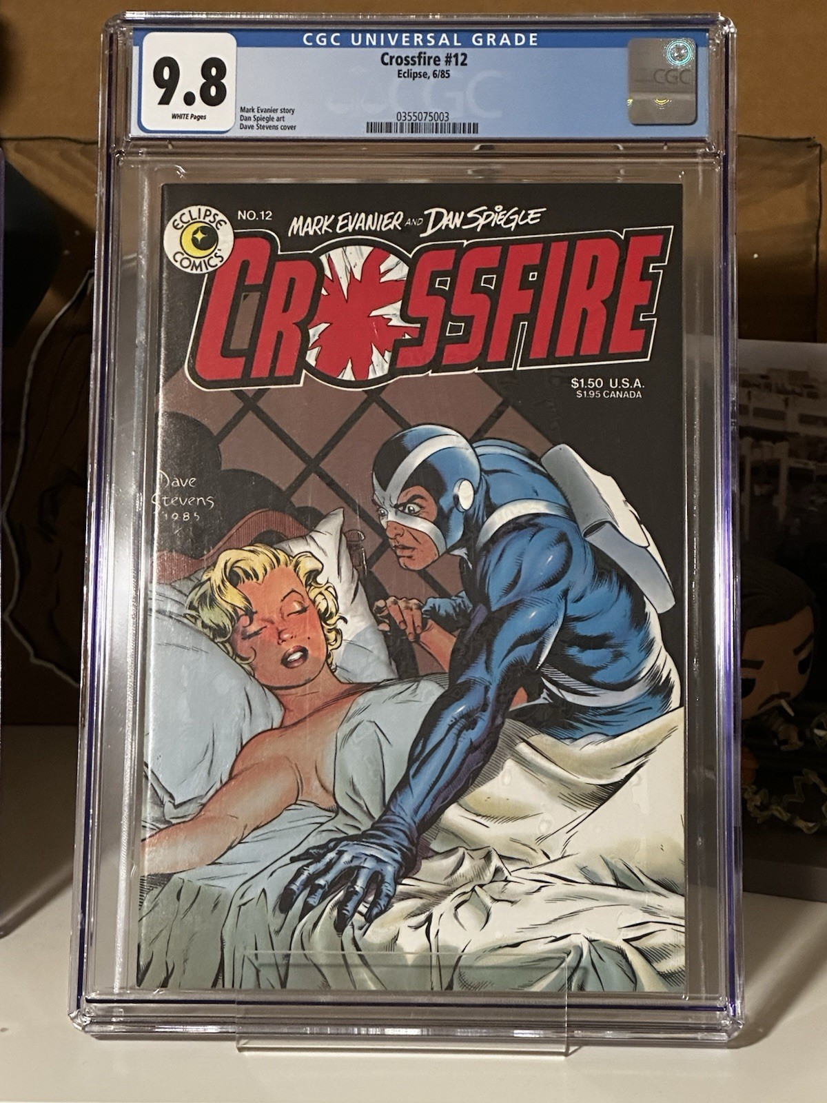 Crossfire #12 CGC 9.8 Dave Stevens Cover Marilyn Monroe 1985 Eclipse Comics Crossfire #12 CGC 9.8 Dave Stevens Cover Marilyn Monroe 1985 Eclipse Comics