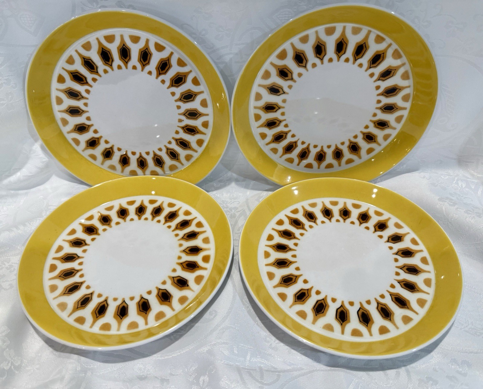 Set of 4 Vintage Mikasa Duplex Habitat by Ben Seibel Salad Plates 7.5”