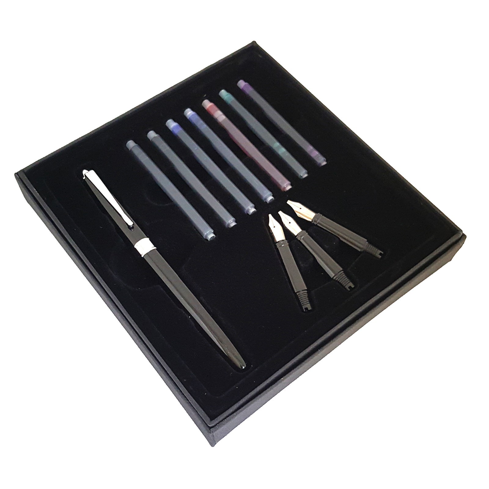 Vintage Calligraphy Fountain Pen Set | 3 Nibs, 7 Ink Cartridges, Beginner Kit