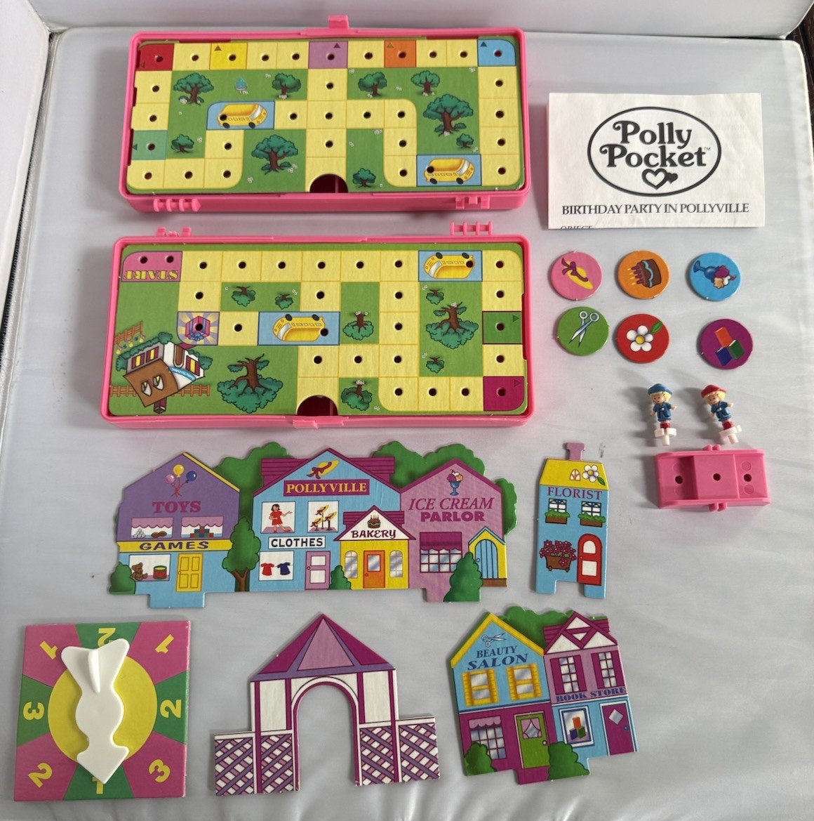 Vintage 1994 Polly Pocket Birthday Party Mini Game Exclusive Dolls Bluebird 90s 