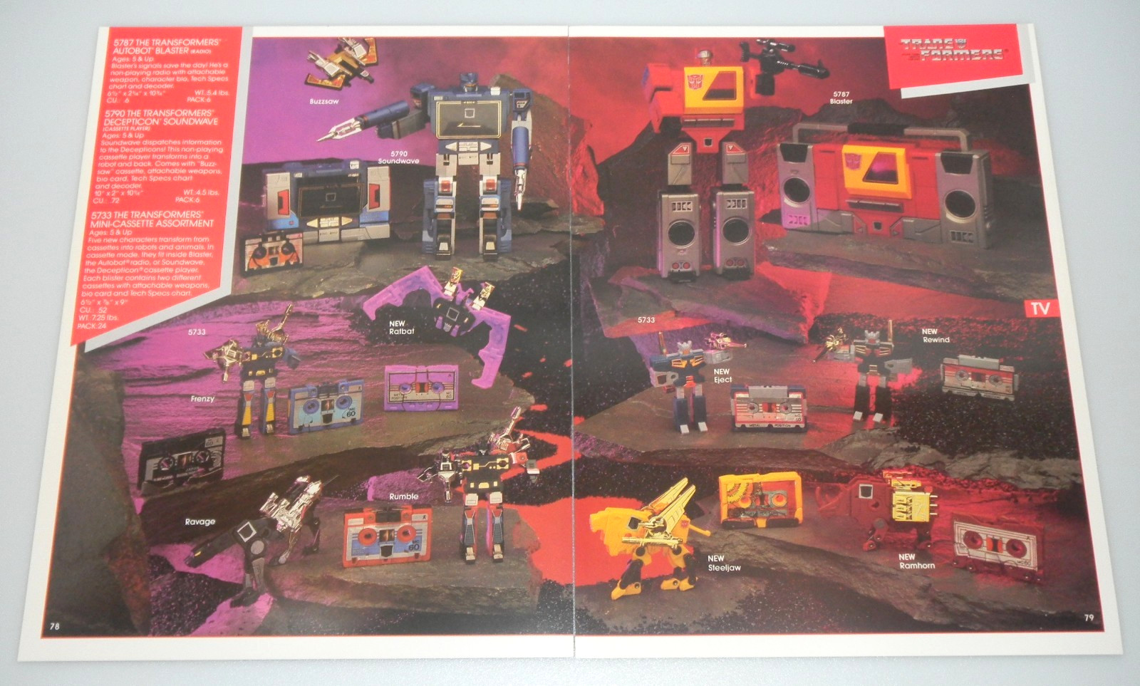 Vintage 1986 Soundwave & Blaster Transformers G1 Catalog Advertisement Ad Poster