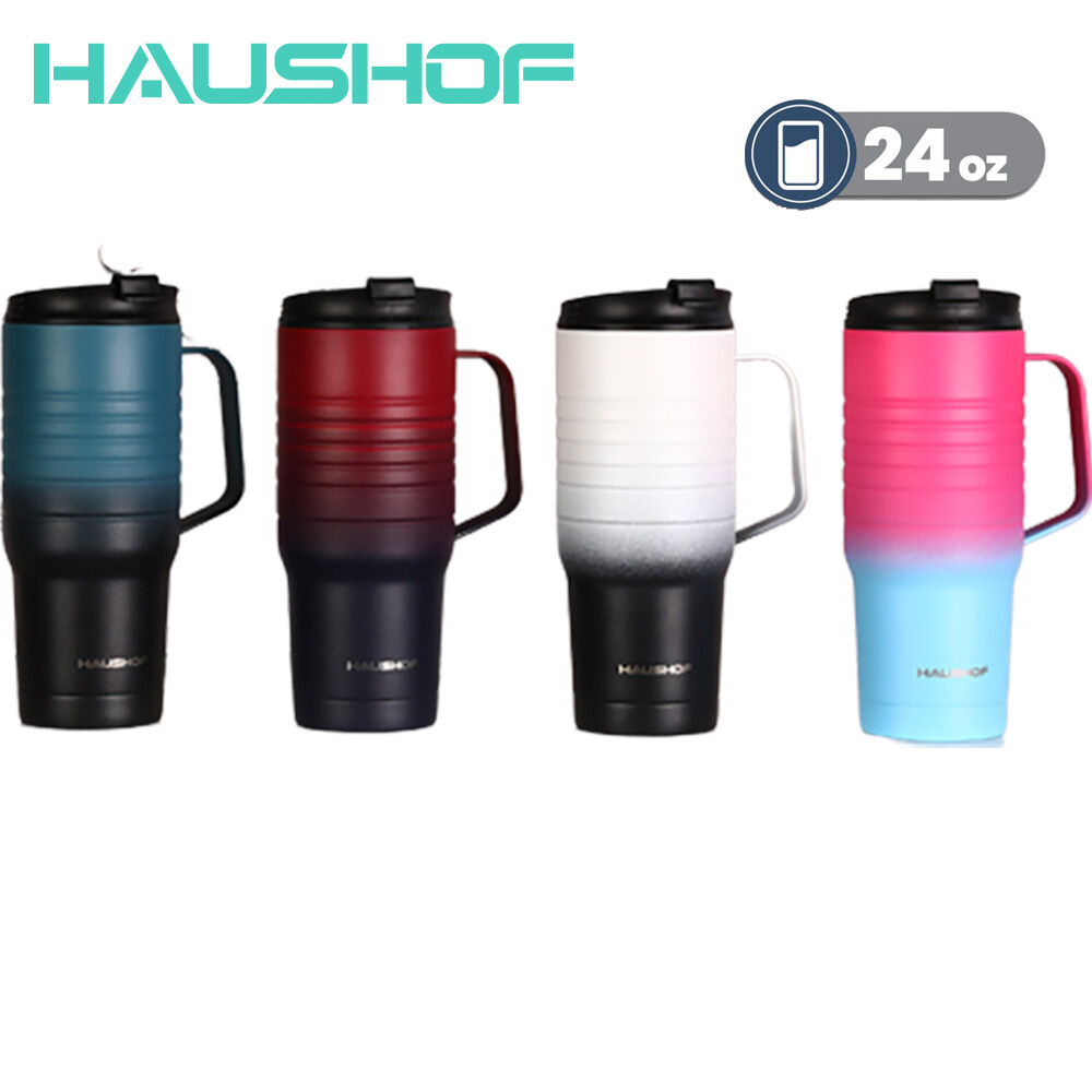 HAUSHOF 24oz Travel Mug Mullticolor Stainless Steel Vacuum Insulated with Handle HAUSHOF 24oz Travel Mug Mullticolor Stainless Steel Vacuum Insulated with Handle